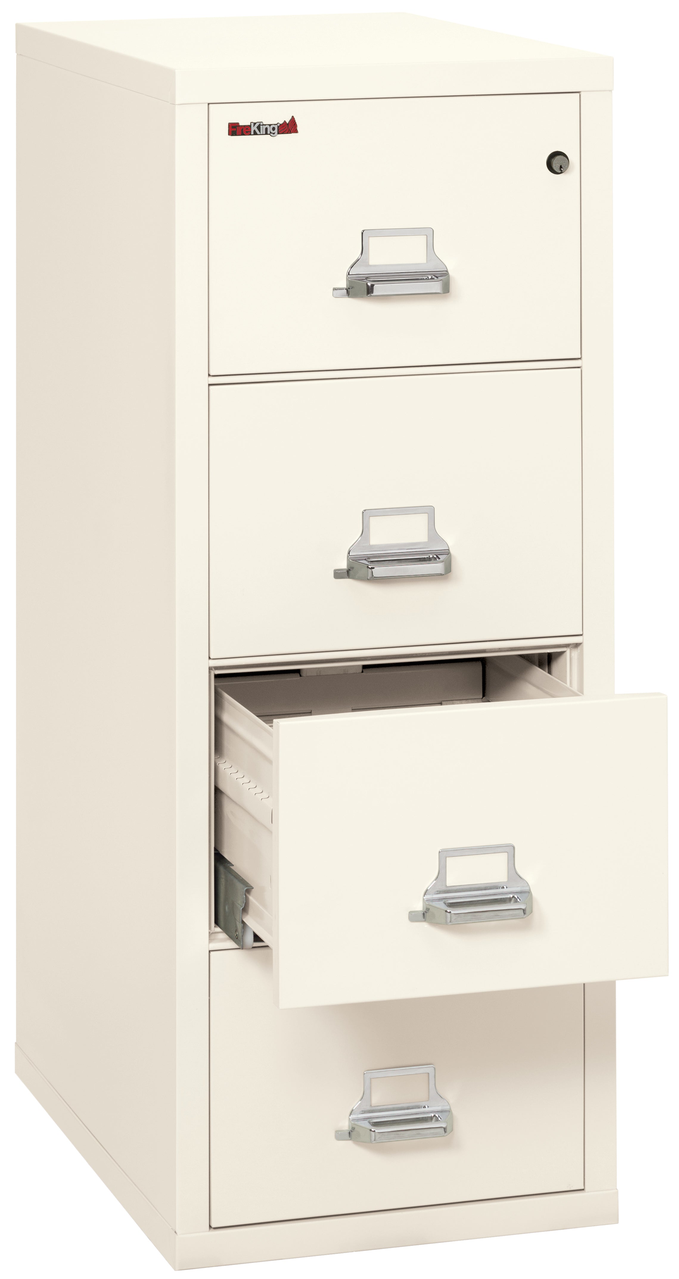 1 Hour Fire Resistant File Cabinet - 4 Drawer Legal 31" depth (Ivory White)