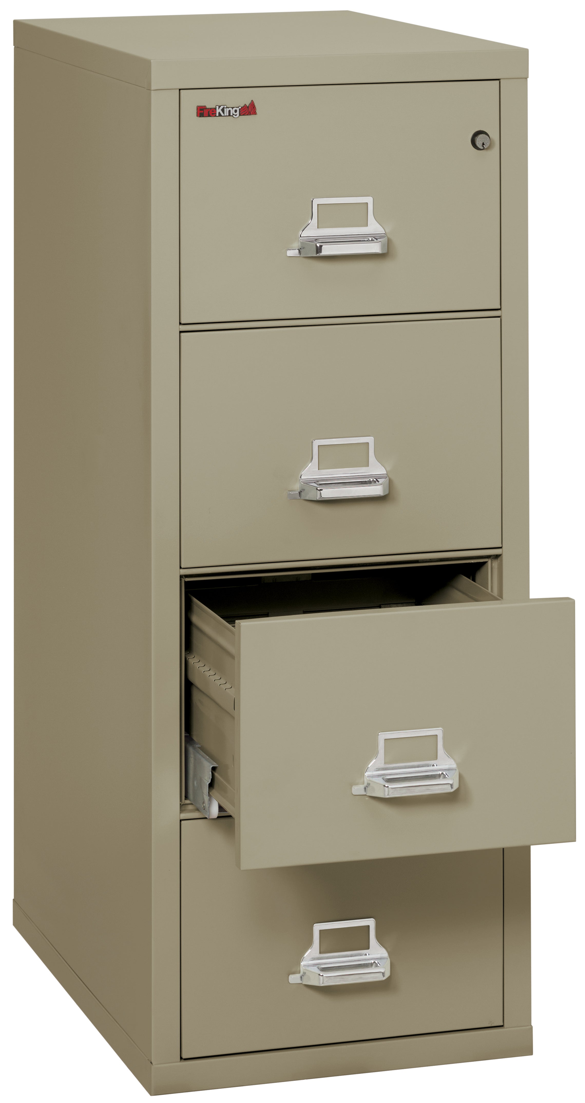 1 Hour Fire Resistant File Cabinet - 4 Drawer Legal 31" depth (Pewter)