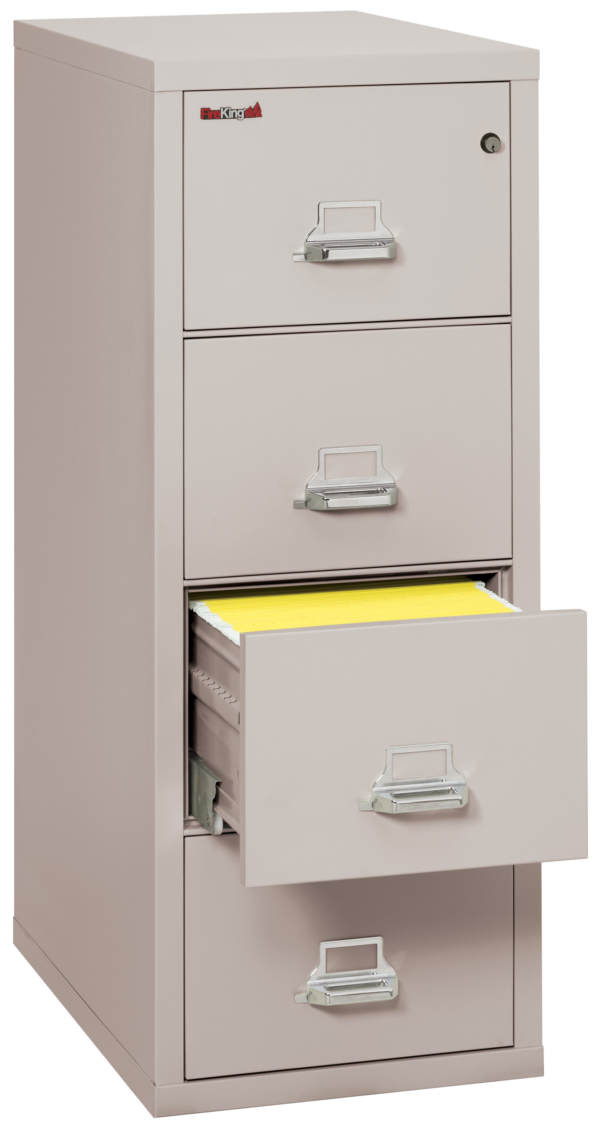 1 Hour Fire Resistant File Cabinet - 4 Drawer Legal 31" depth (Platinum)