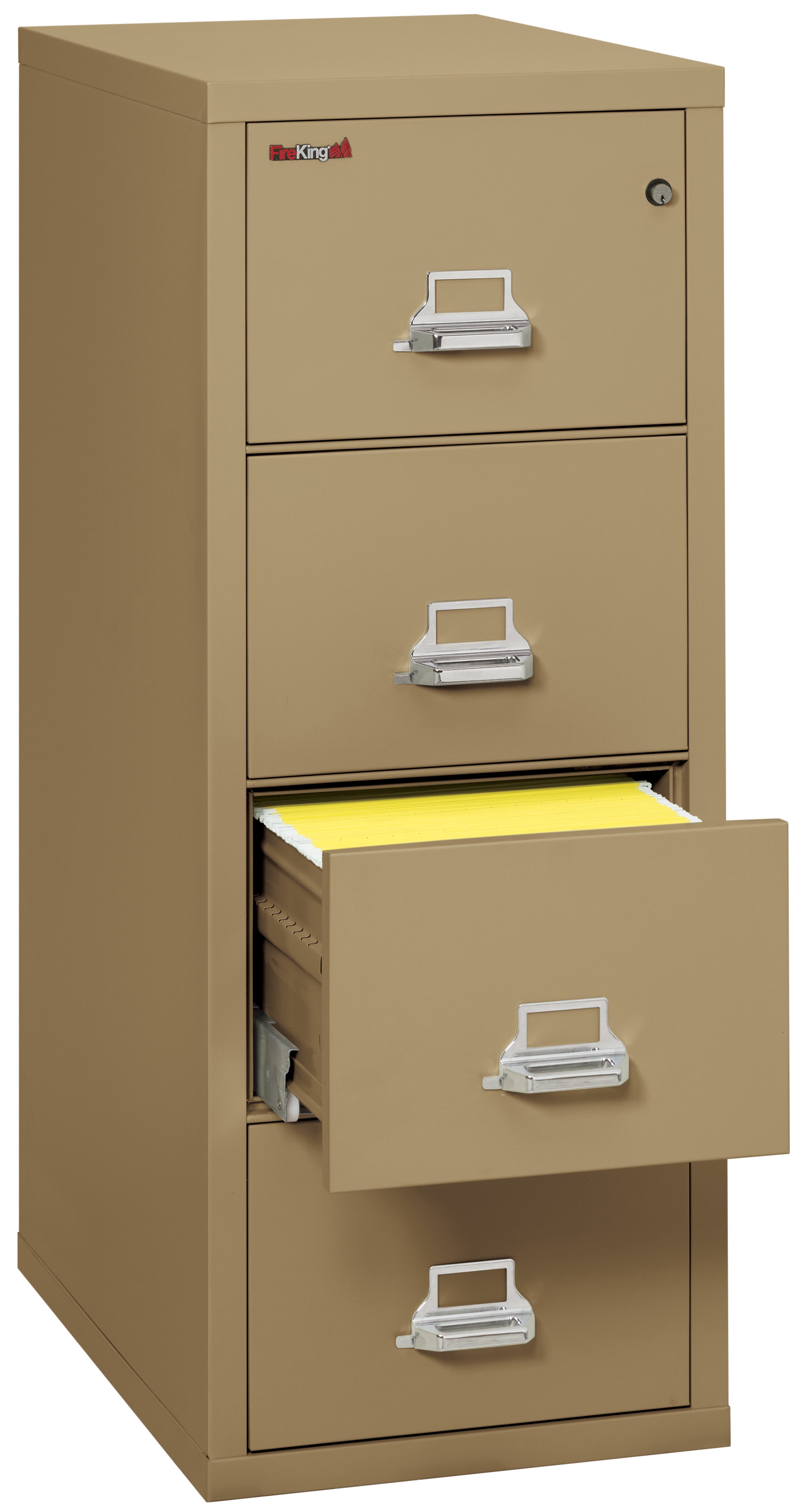 1 Hour Fire Resistant File Cabinet - 4 Drawer Legal 31" depth (Sand)