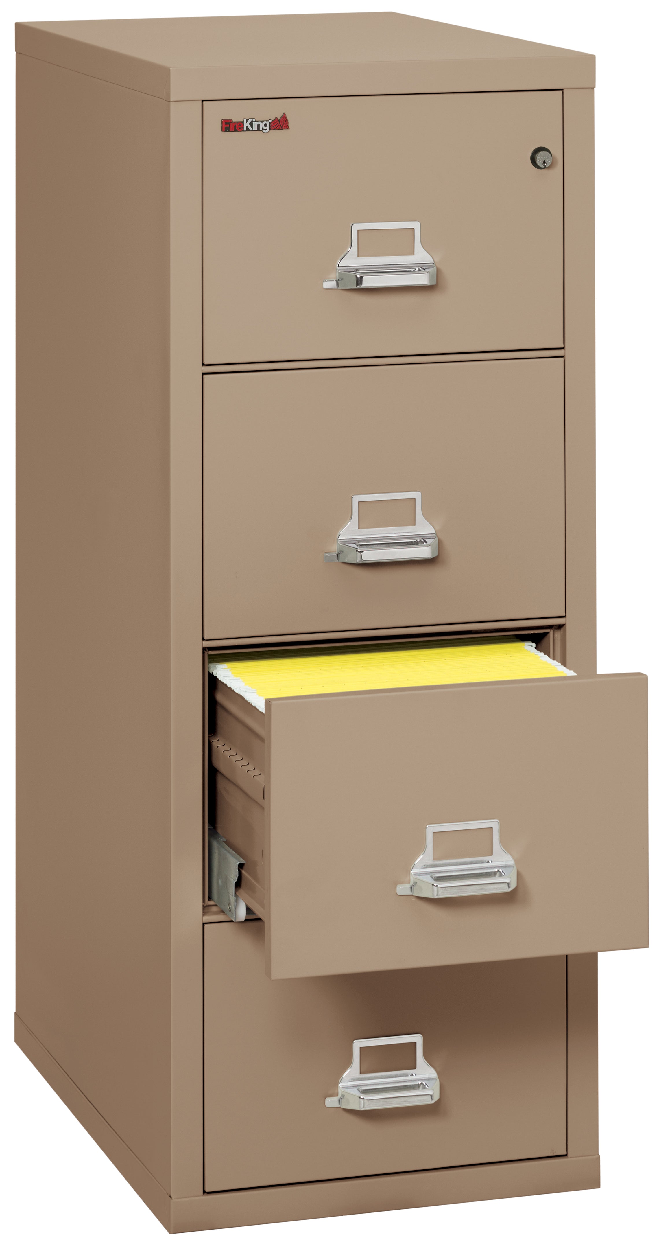 1 Hour Fire Resistant File Cabinet - 4 Drawer Legal 31" depth (Taupe)
