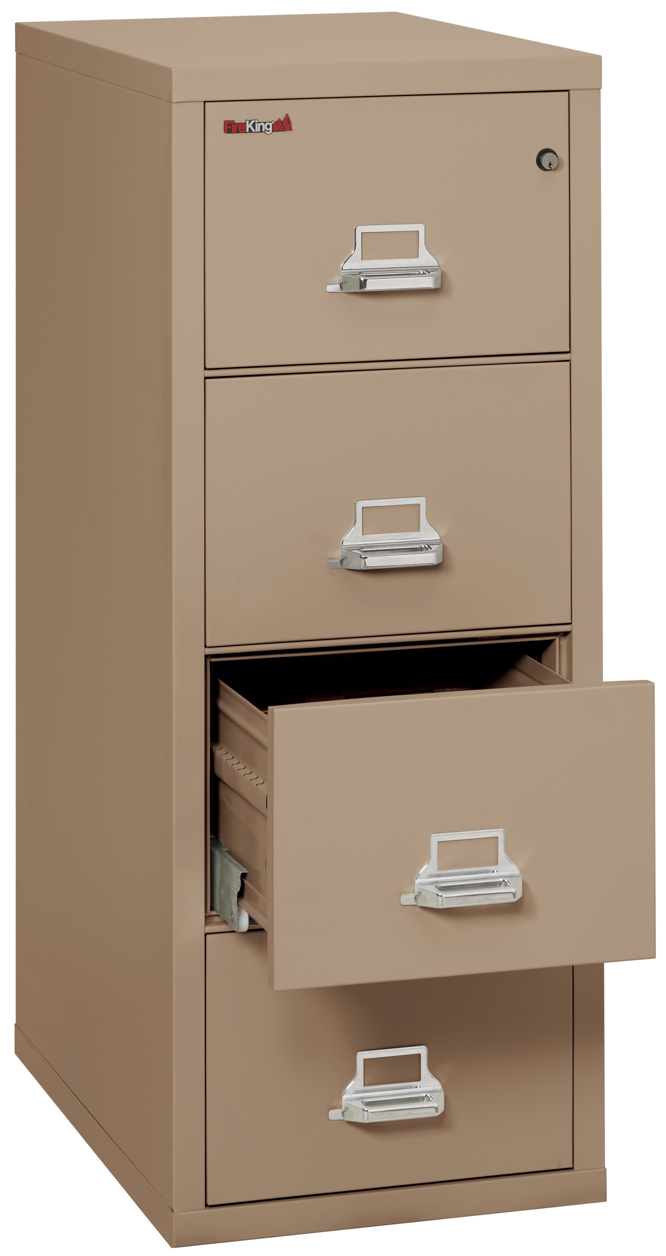 1 Hour Fire Resistant File Cabinet - 4 Drawer Legal 31" depth (Taupe)