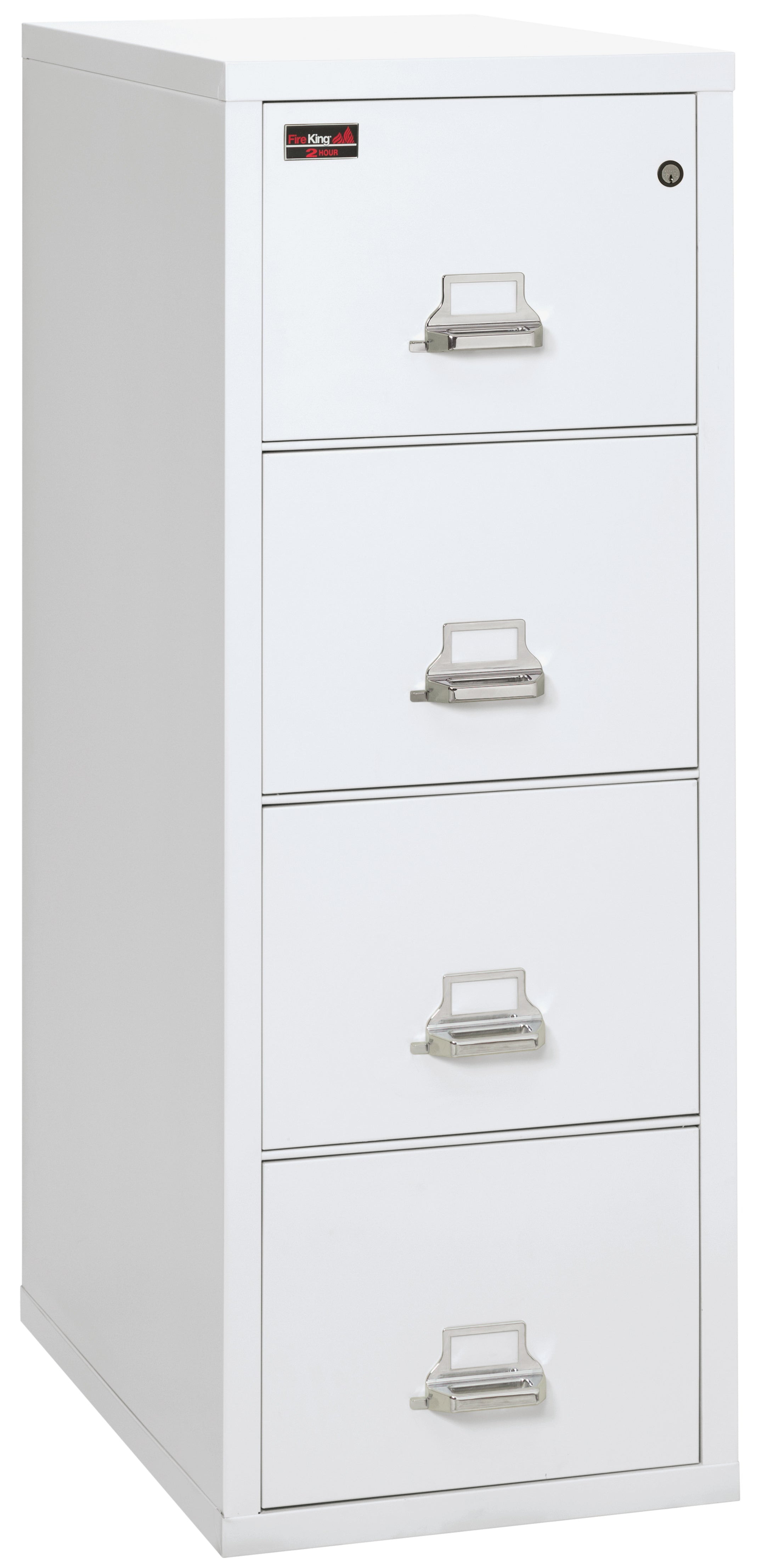 2 Hour Fire Resistant File Cabinet - 4 Drawer Legal 32" depth (Arctic White)