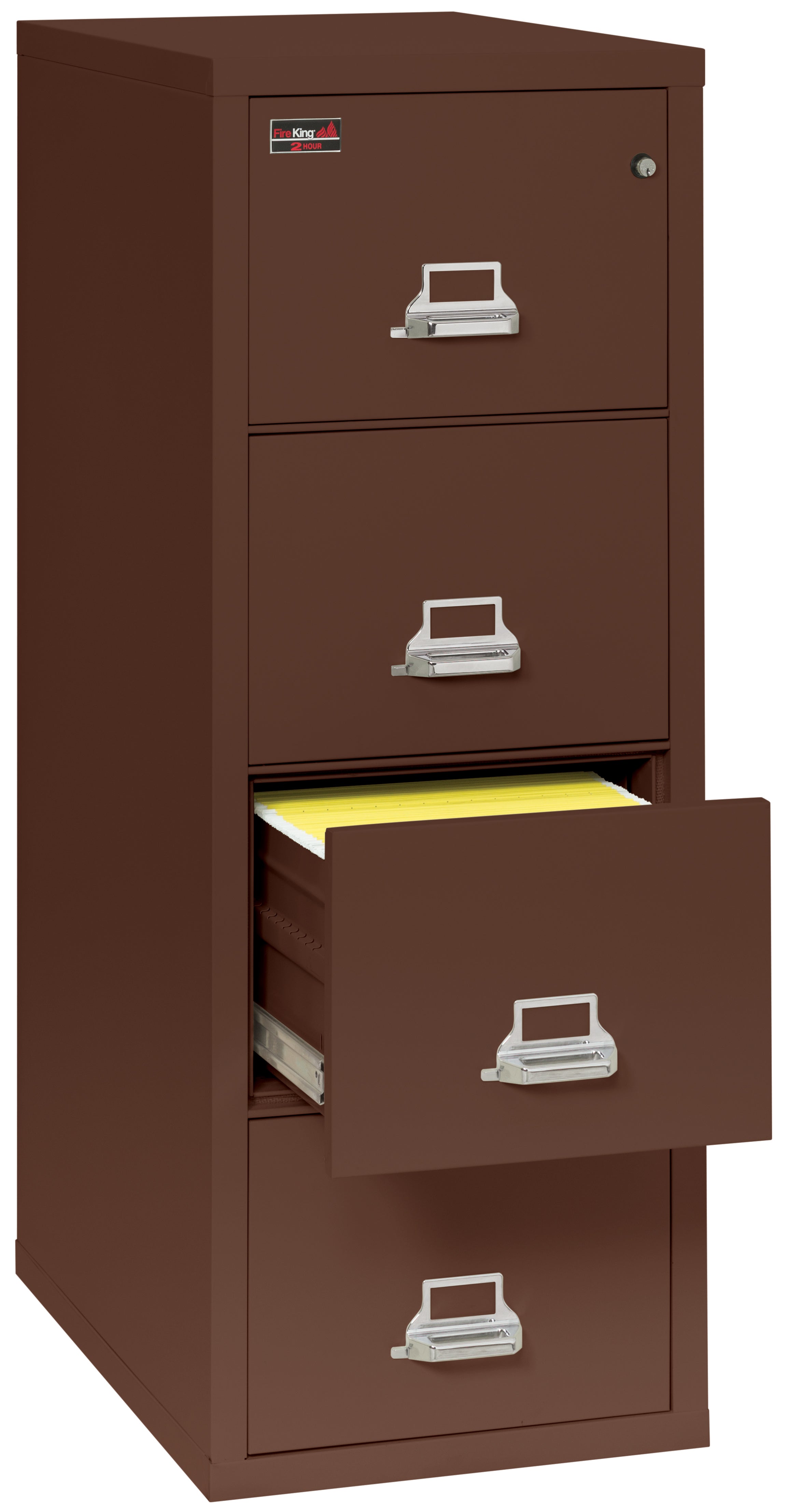 2 Hour Fire Resistant File Cabinet - 4 Drawer Legal 32" depth (Brown)