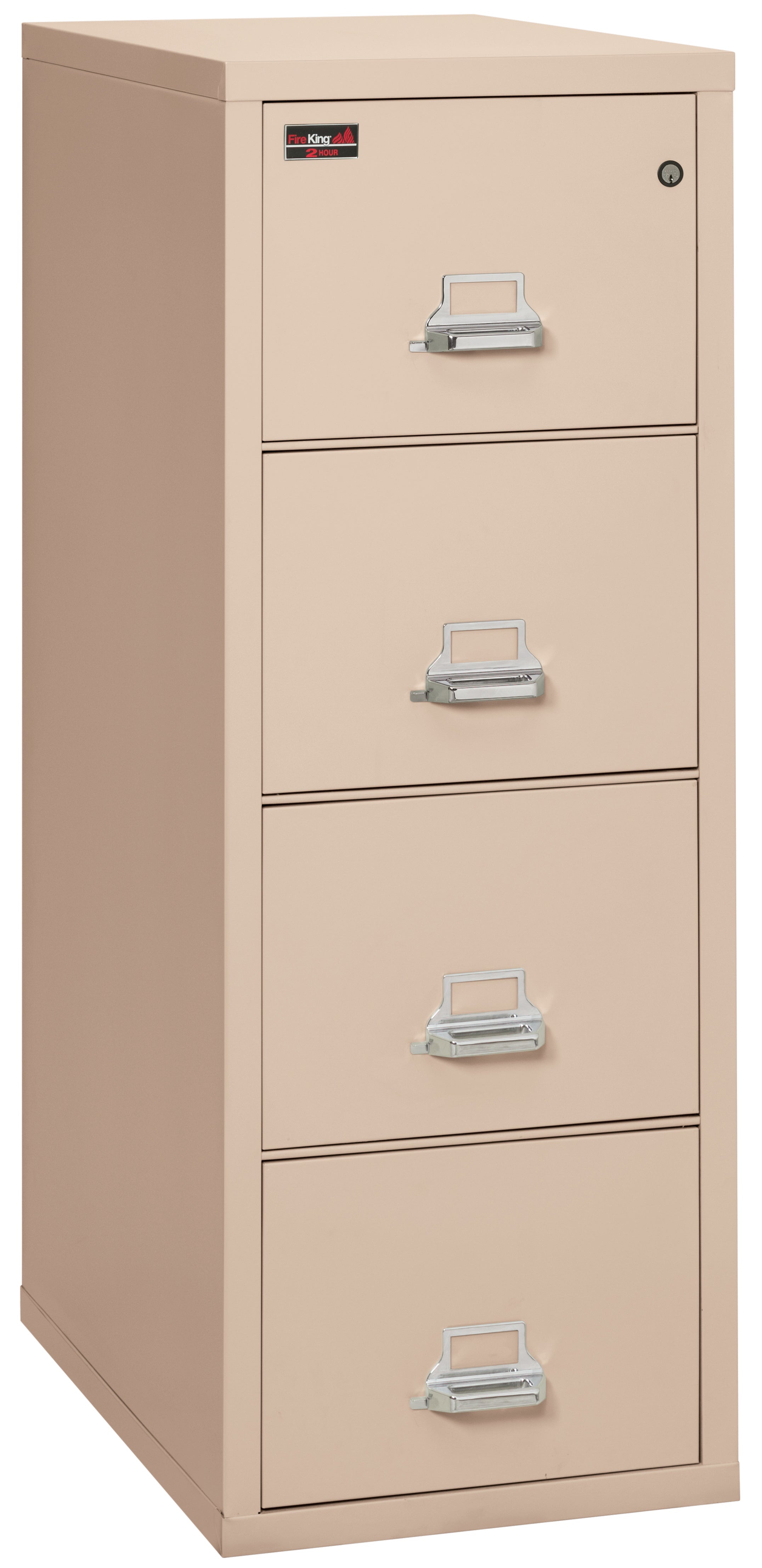 2 Hour Fire Resistant File Cabinet - 4 Drawer Legal 32" depth (Champagne)