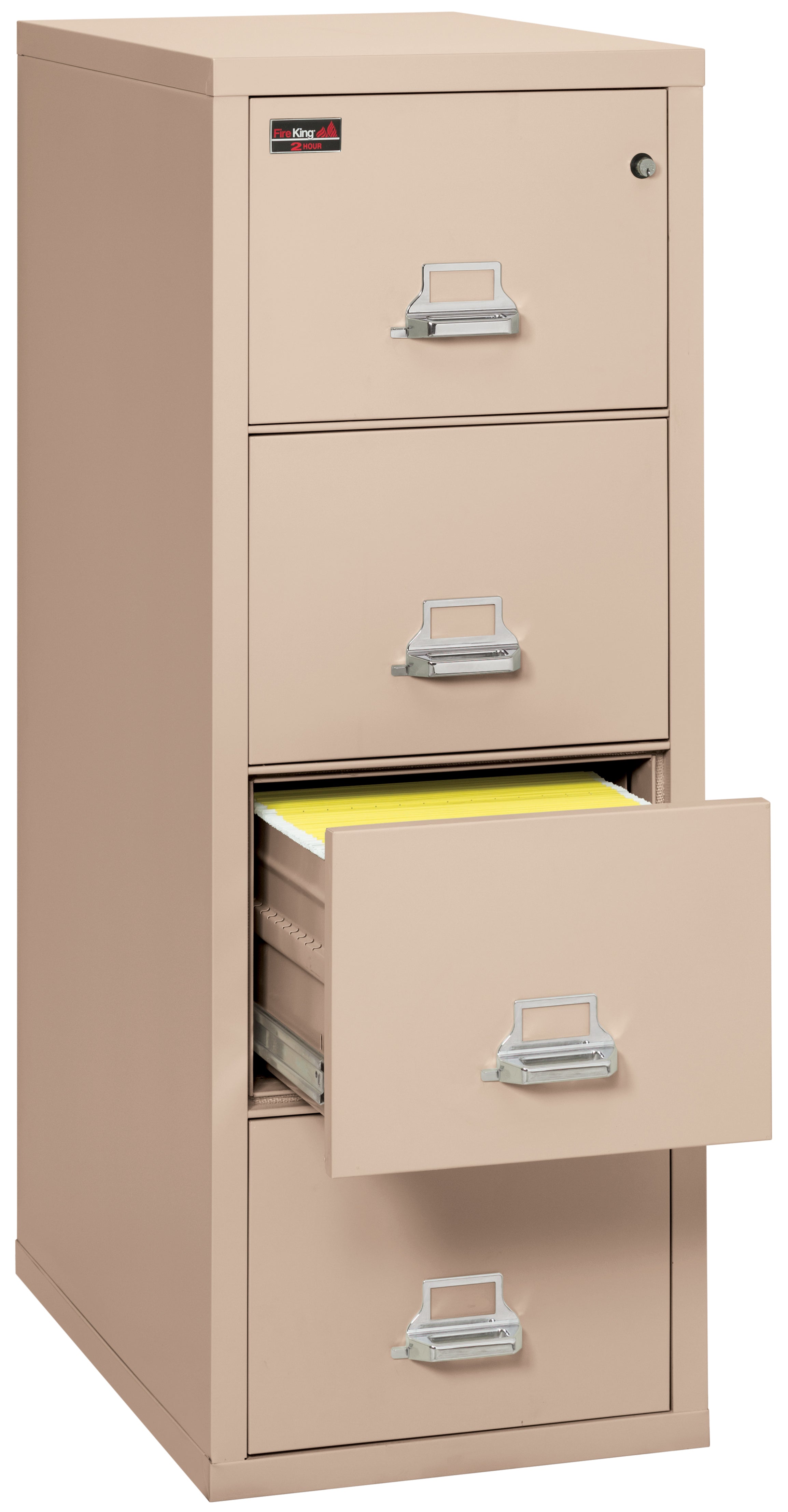 2 Hour Fire Resistant File Cabinet - 4 Drawer Legal 32" depth (Champagne)