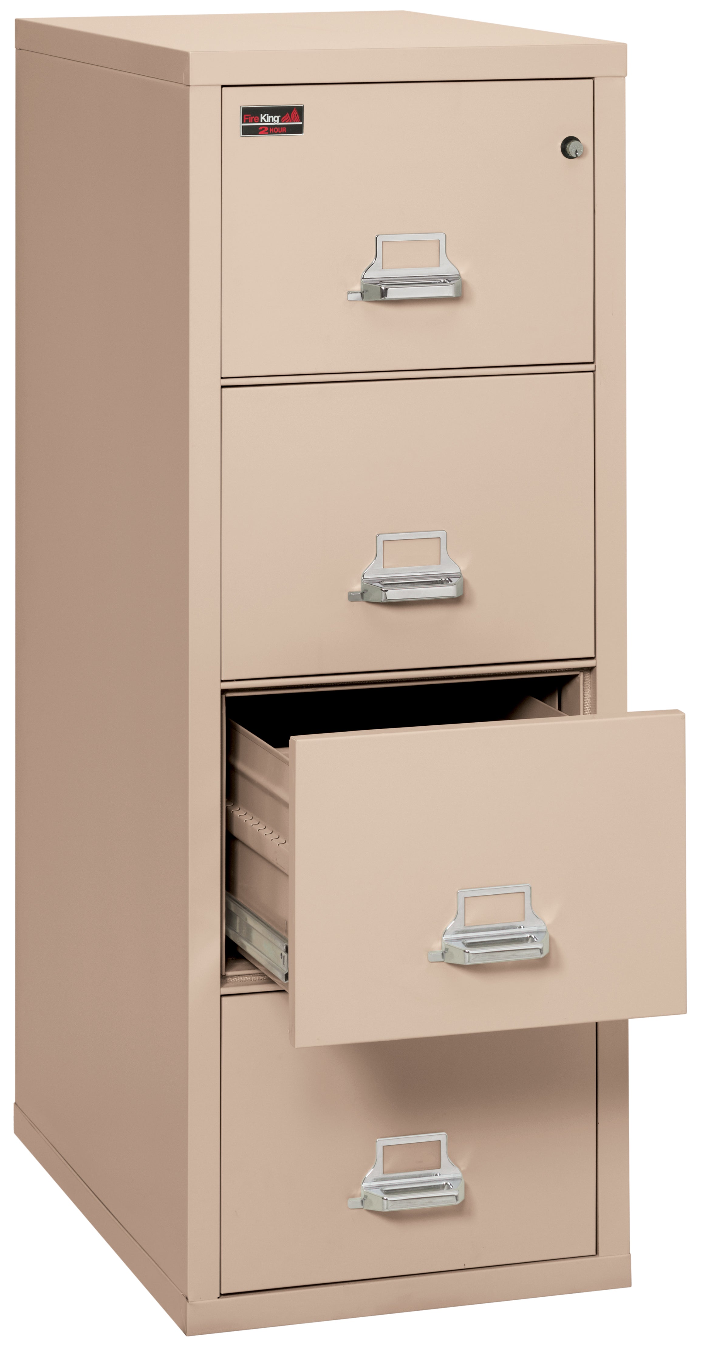 2 Hour Fire Resistant File Cabinet - 4 Drawer Legal 32" depth (Champagne)