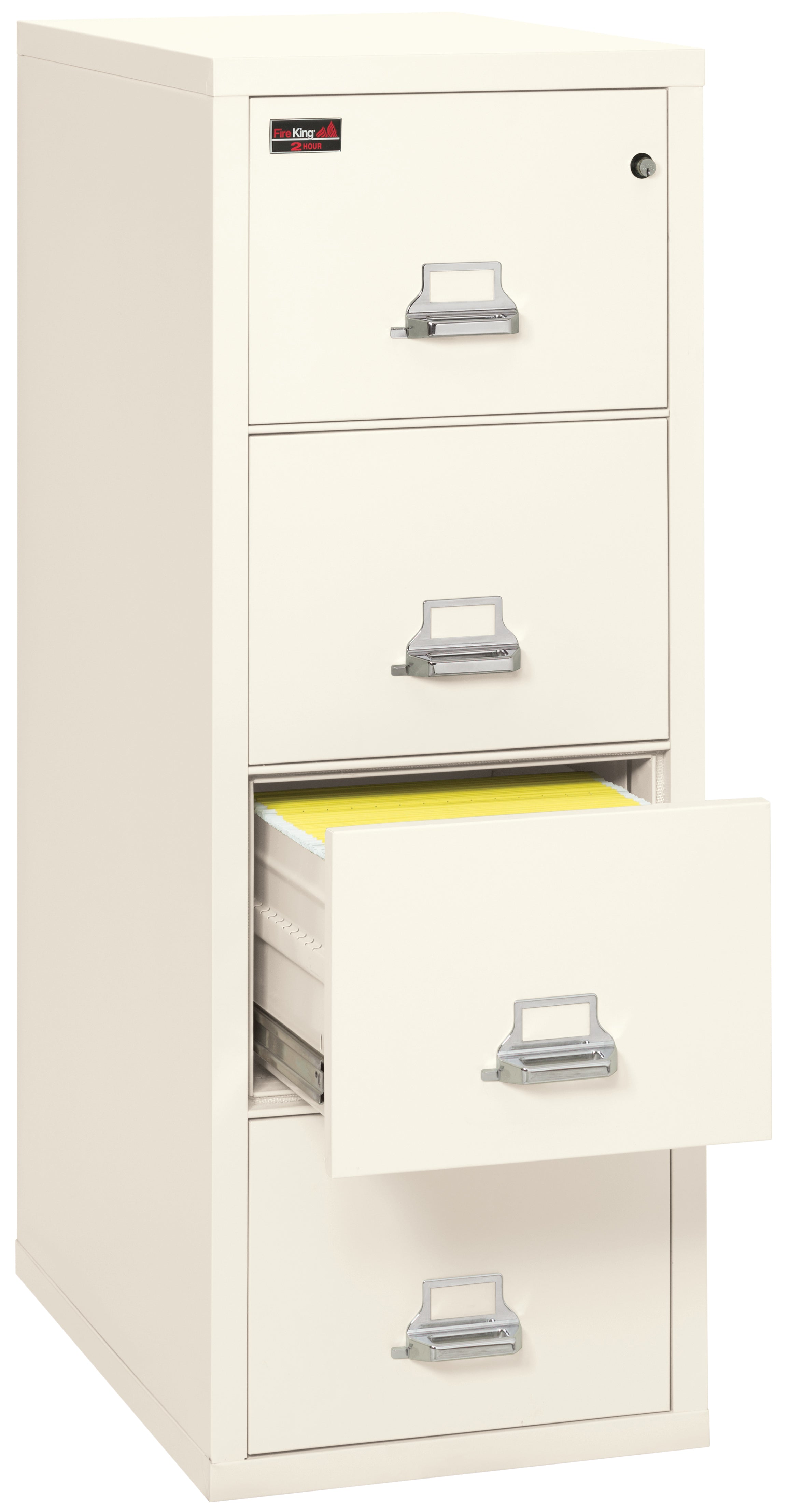 2 Hour Fire Resistant File Cabinet - 4 Drawer Legal 32" depth (Ivory White)