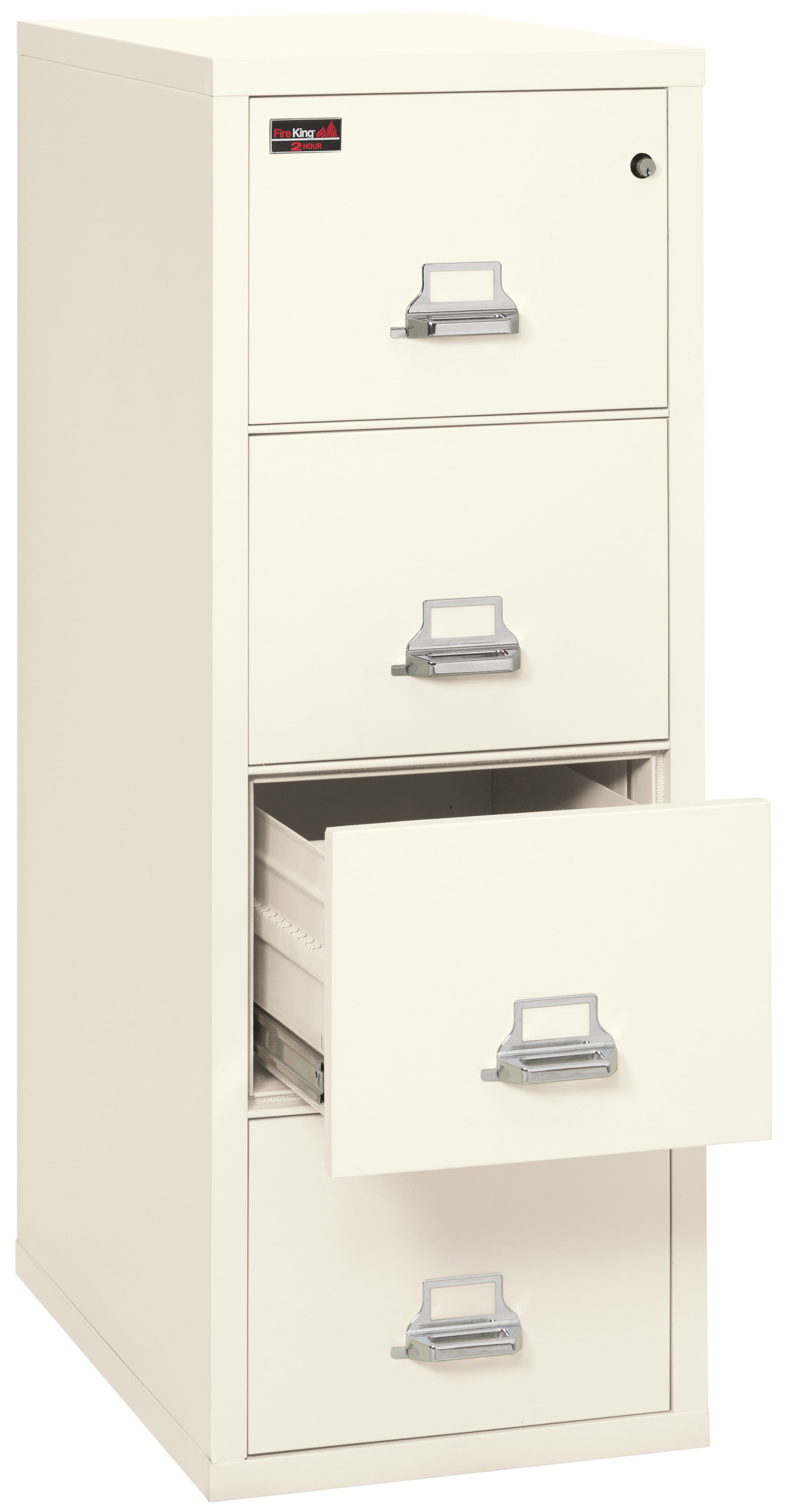 2 Hour Fire Resistant File Cabinet - 4 Drawer Legal 32" depth (Ivory White)