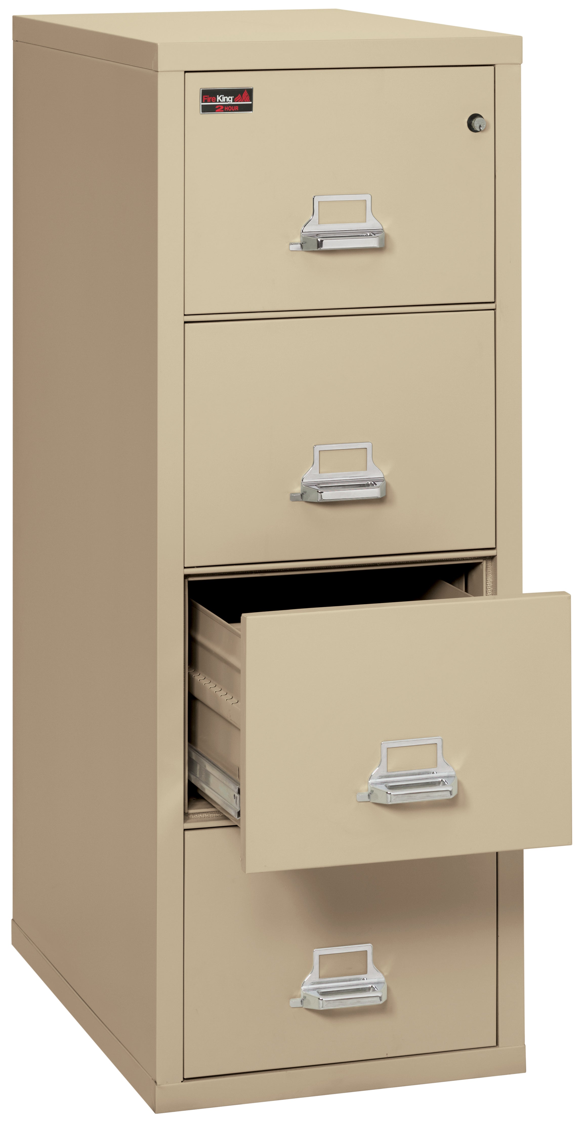 2 Hour Fire Resistant File Cabinet - 4 Drawer Legal 32" depth (Parchment)