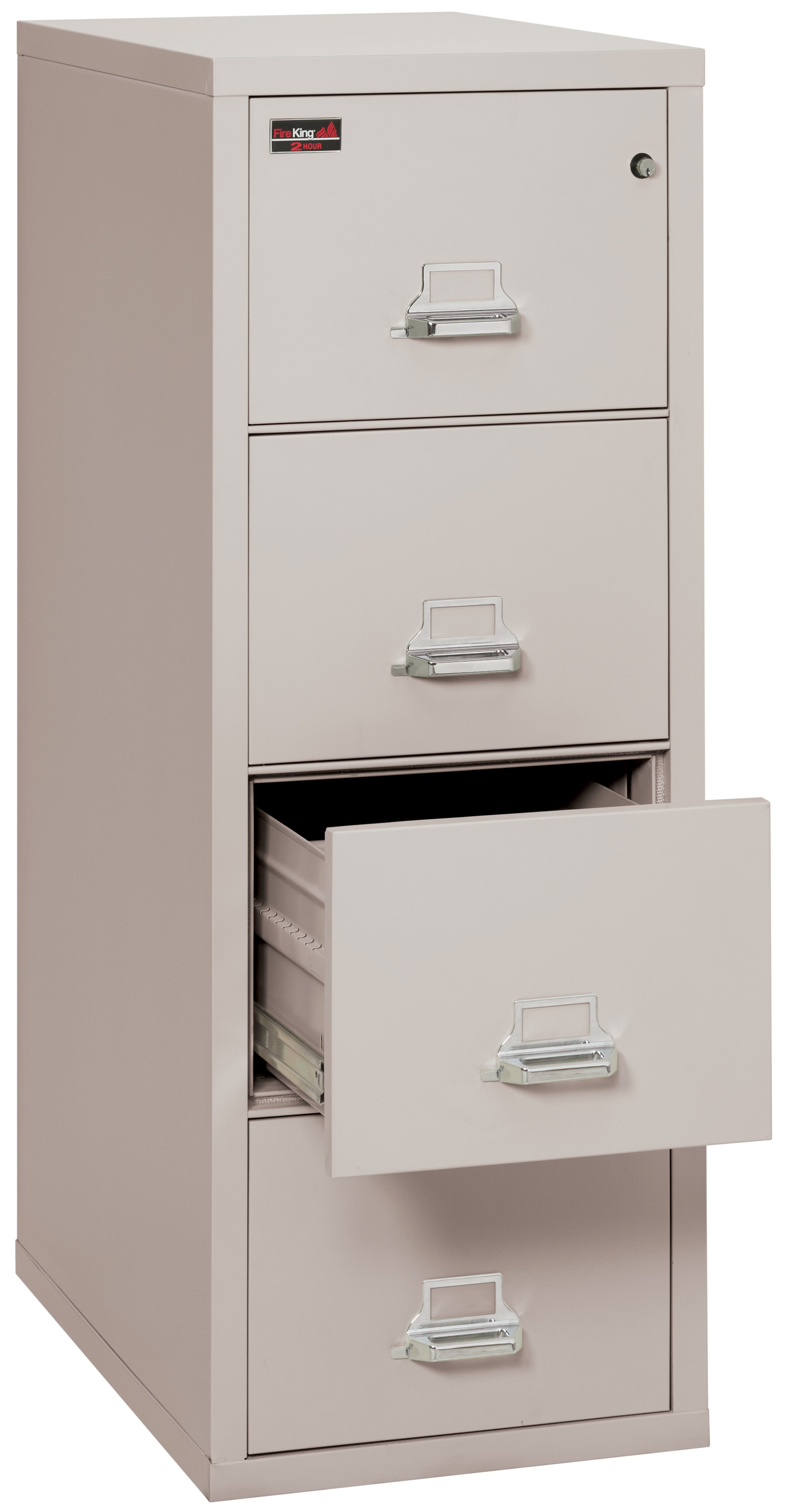 2 Hour Fire Resistant File Cabinet - 4 Drawer Legal 32" depth (Platinum)