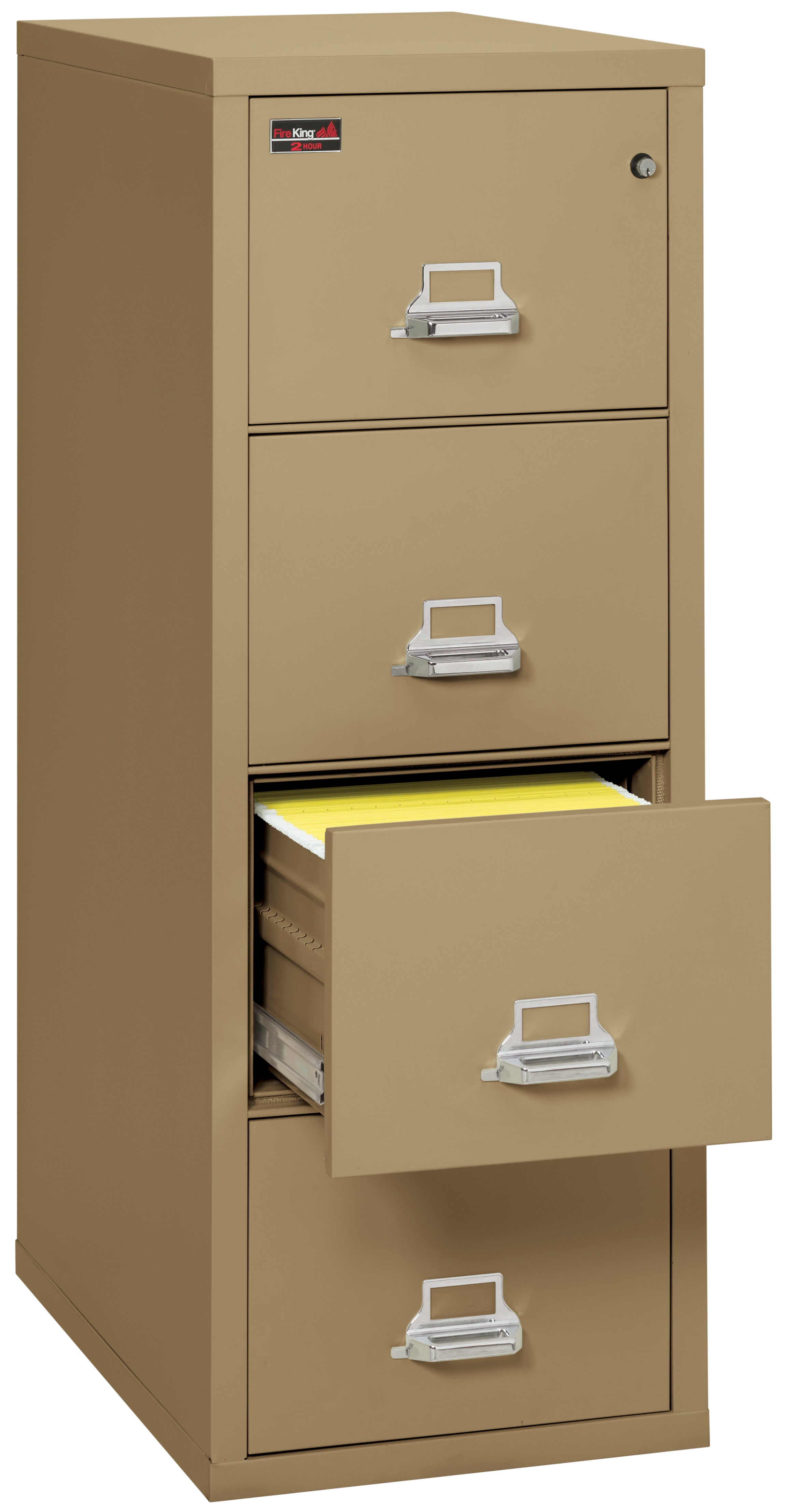2 Hour Fire Resistant File Cabinet - 4 Drawer Legal 32" depth (Sand)