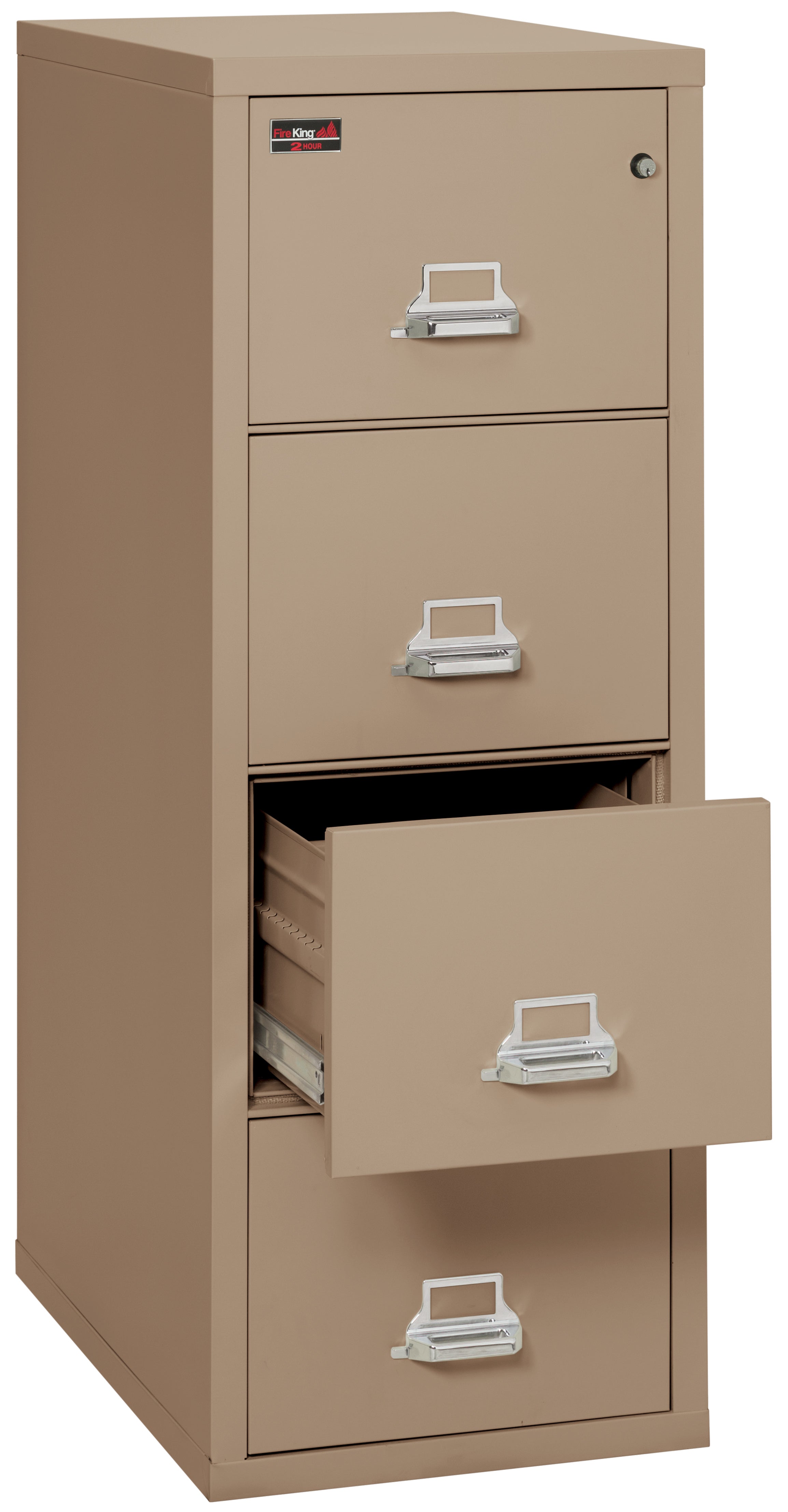 2 Hour Fire Resistant File Cabinet - 4 Drawer Legal 32" depth (Taupe)