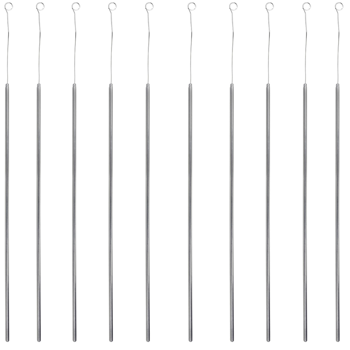 Inoculating Needle, Looped Nichrome Wire, Metal Handle, Pack of 10