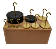 Weight Set Hooked 9 pieces. 1 each 1000gm, 500 gm cast iron painted, 2 each 200 gm, 1 each 100 gm, 1 each 50 gm, 2 each 20 gm, 1 each 10 gm.