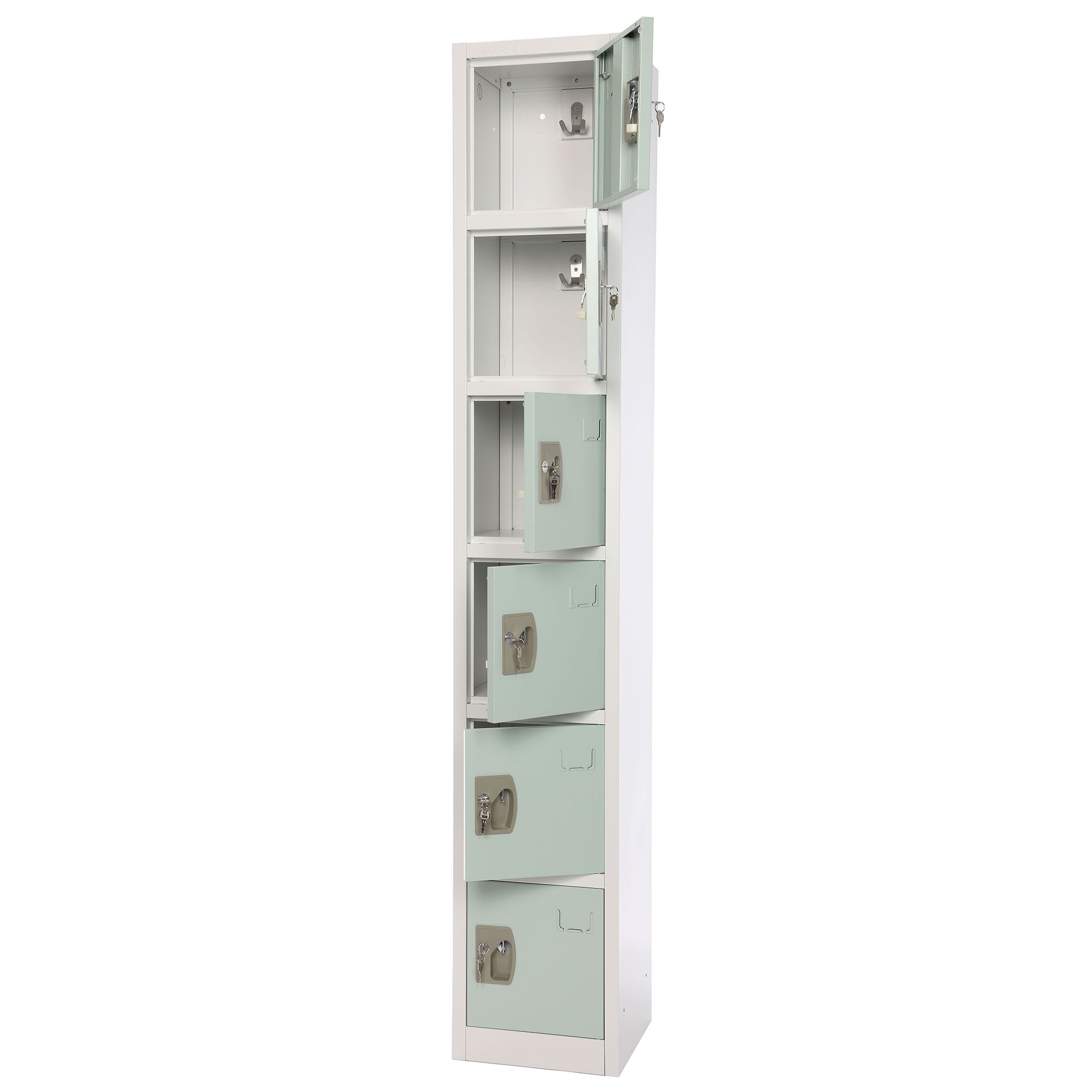 Large 6 Door Locker – Misty Green 4-Pack