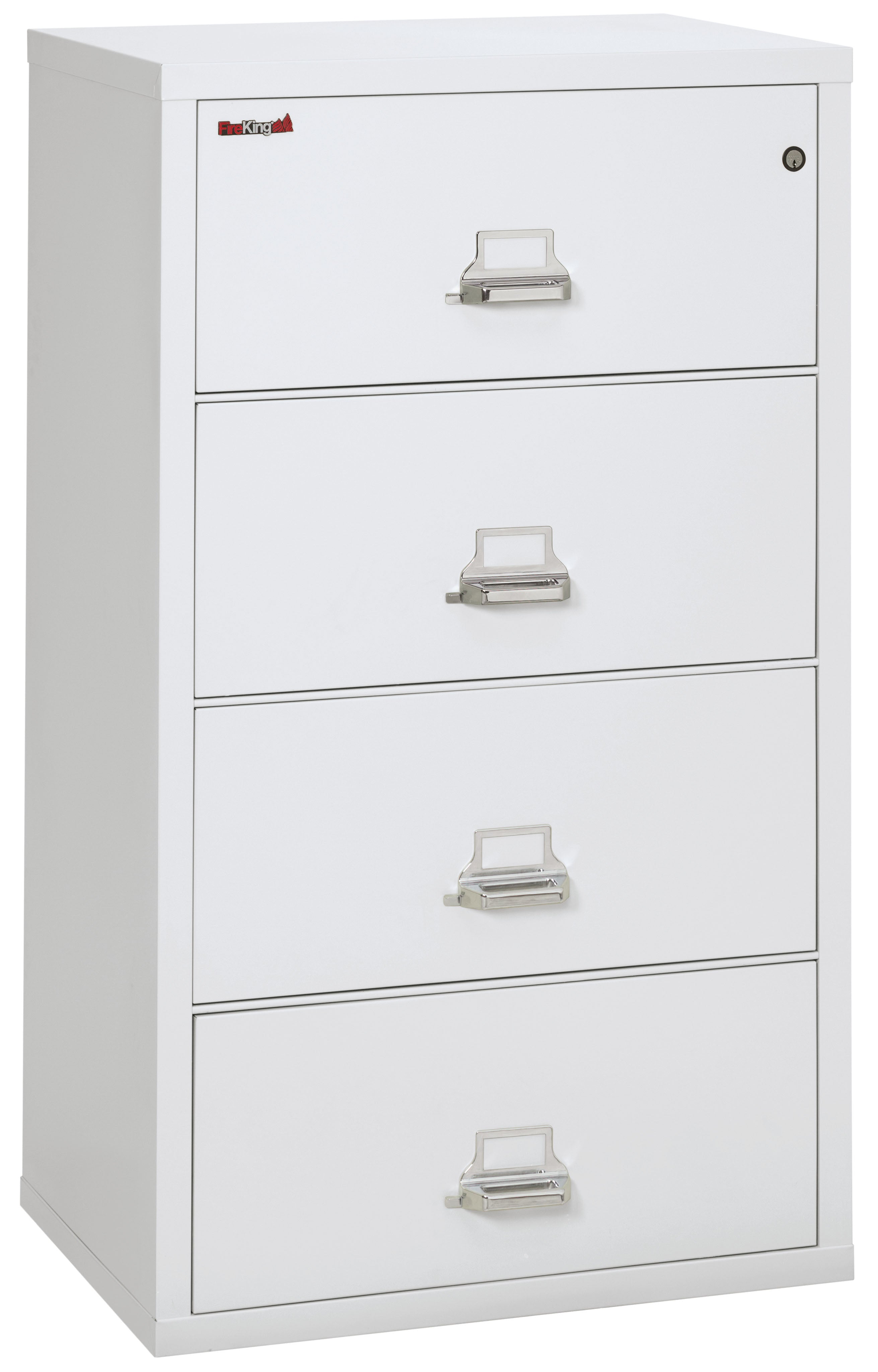 Fire Resistant File Cabinet - 4 Drawer Lateral 31" wide (Arctic White)