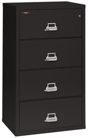 Fire Resistant File Cabinet - 4 Drawer Lateral 31" wide (Black)