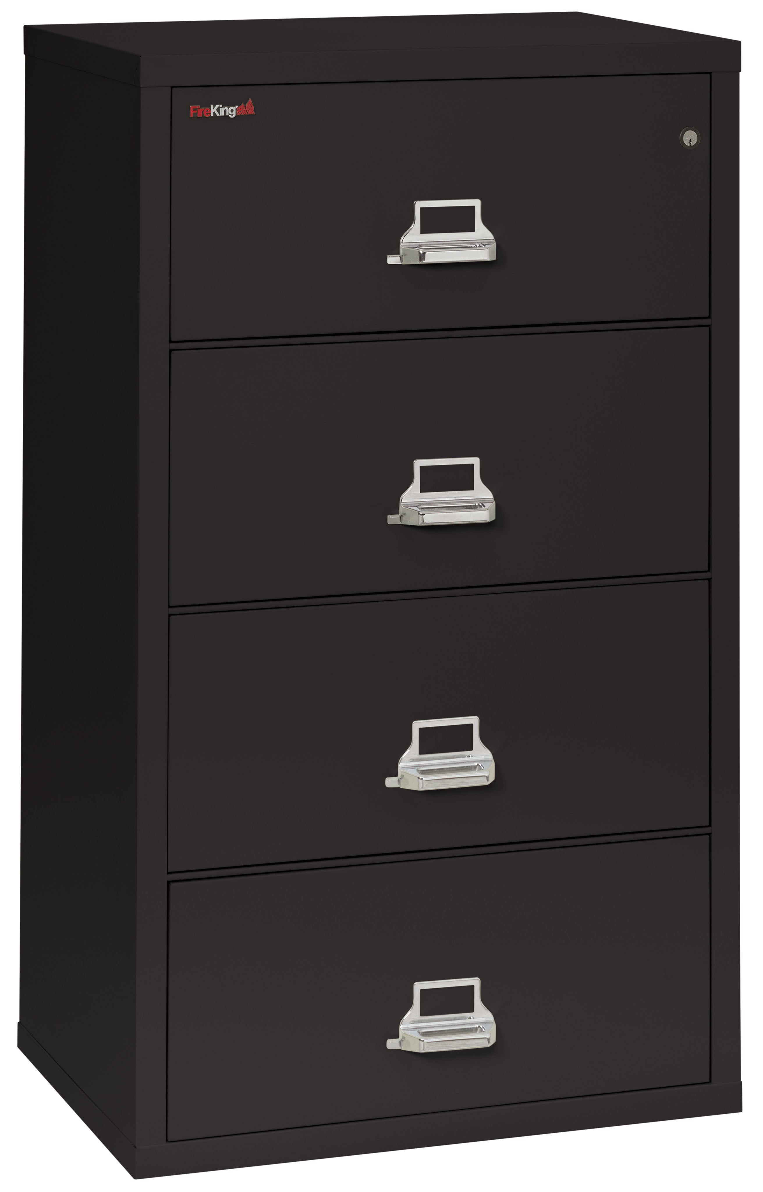 Fire Resistant File Cabinet - 4 Drawer Lateral 31" wide (Black)