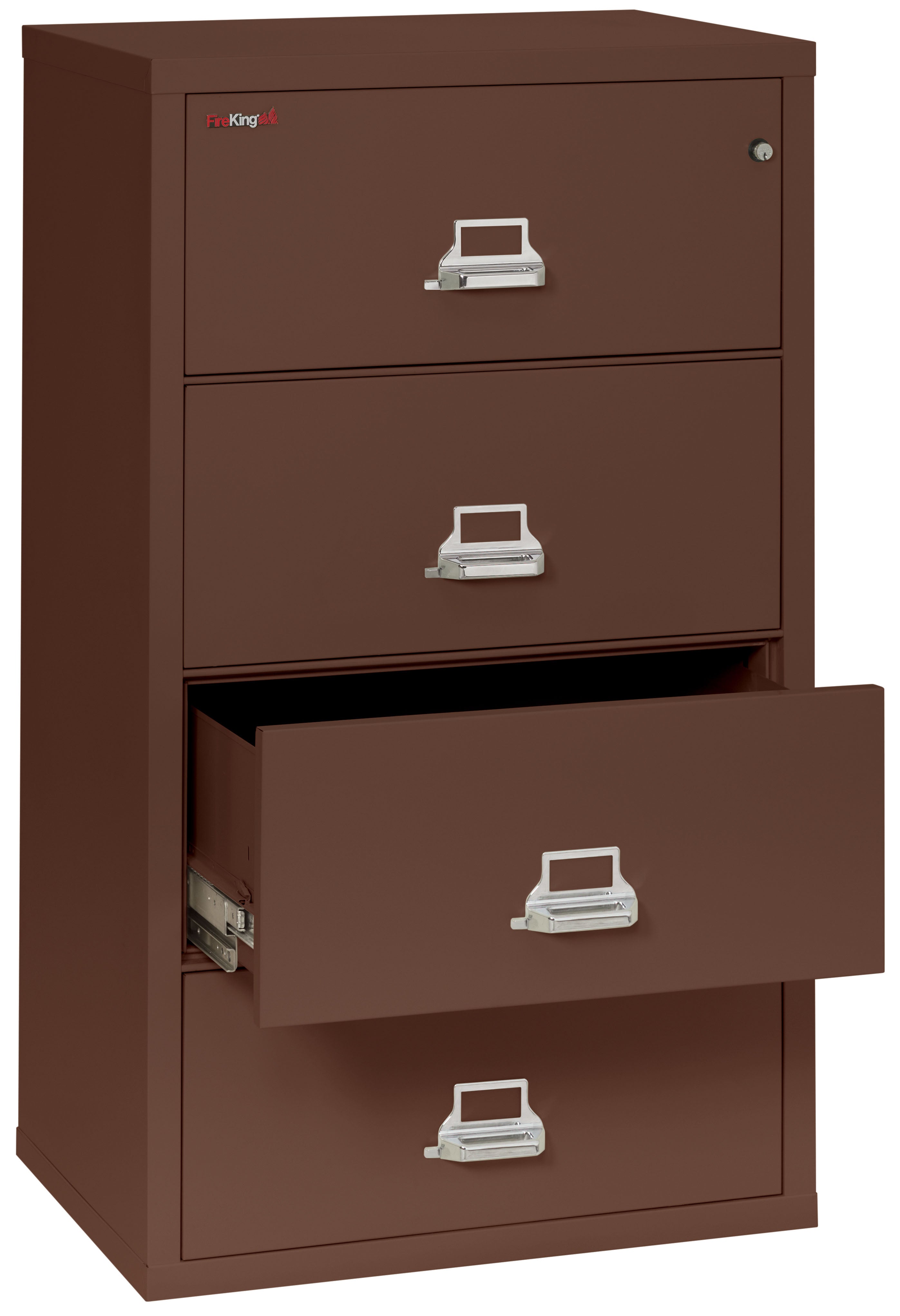 Fire Resistant File Cabinet - 4 Drawer Lateral 31" wide (Brown)