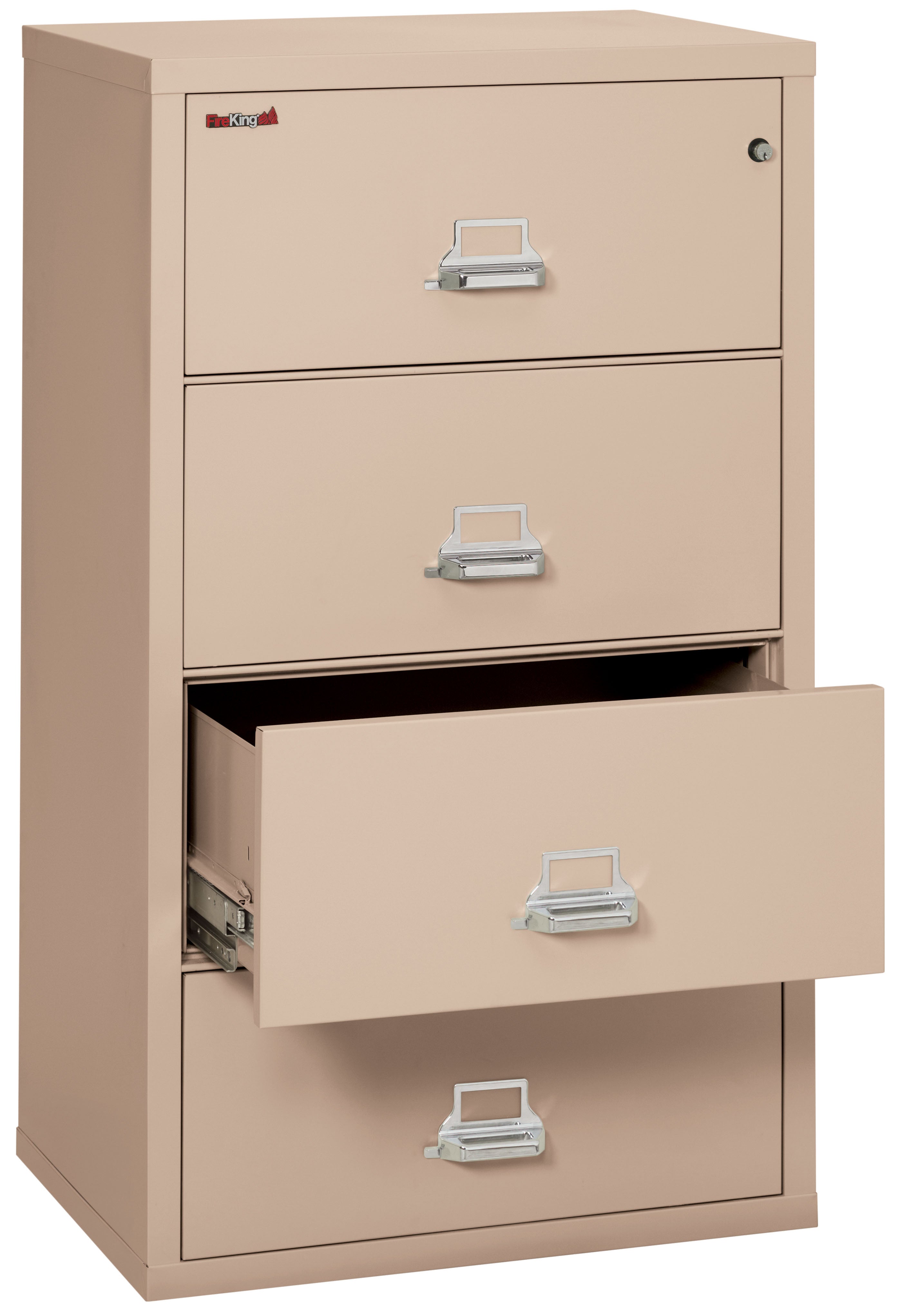 Fire Resistant File Cabinet - 4 Drawer Lateral 31" wide (Champagne)