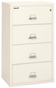 Fire Resistant File Cabinet - 4 Drawer Lateral 31" wide (Ivory White)