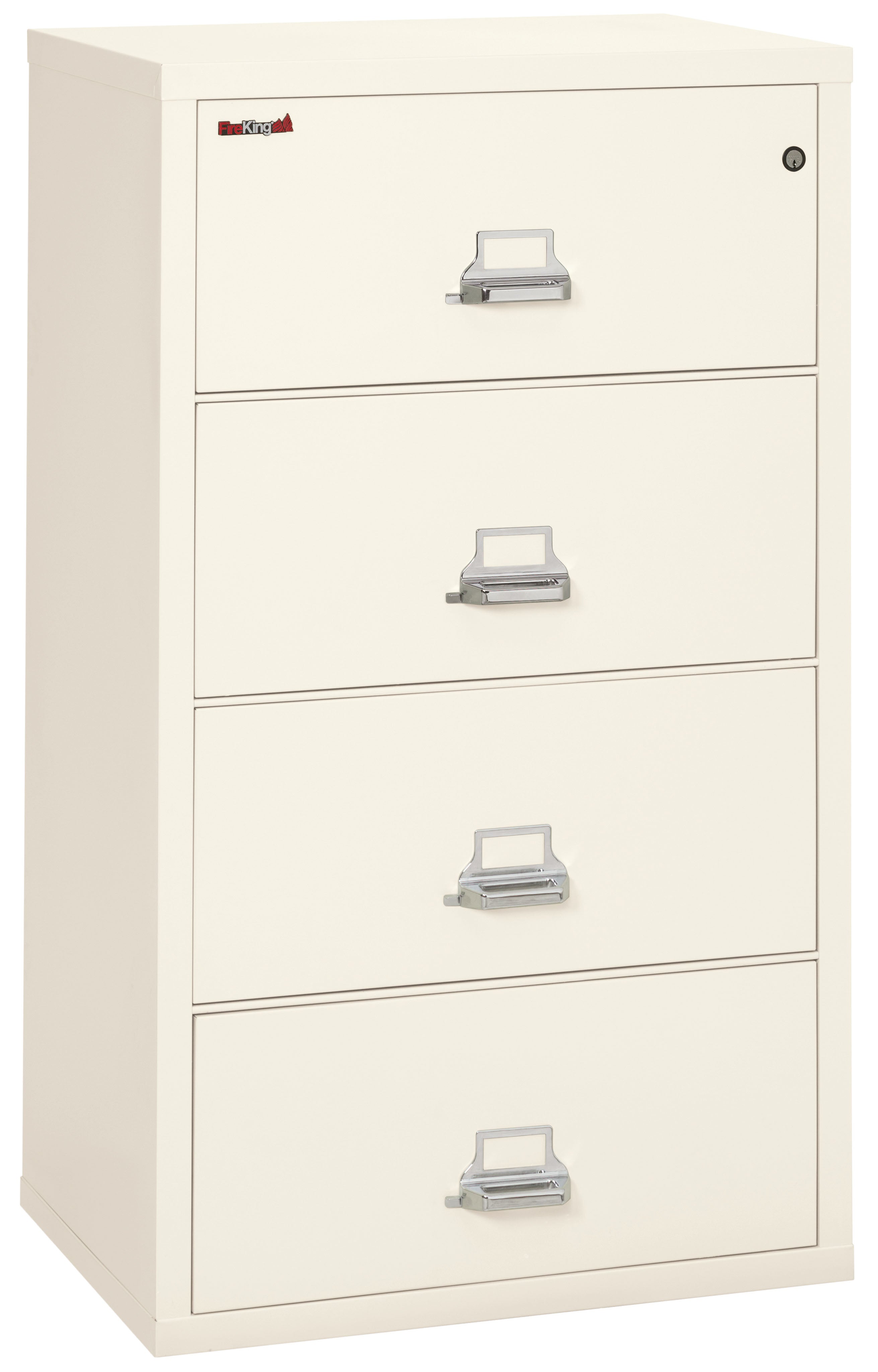 Fire Resistant File Cabinet - 4 Drawer Lateral 31" wide (Ivory White)