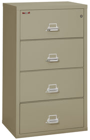 Fire Resistant File Cabinet - 4 Drawer Lateral 31" wide (Pewter)