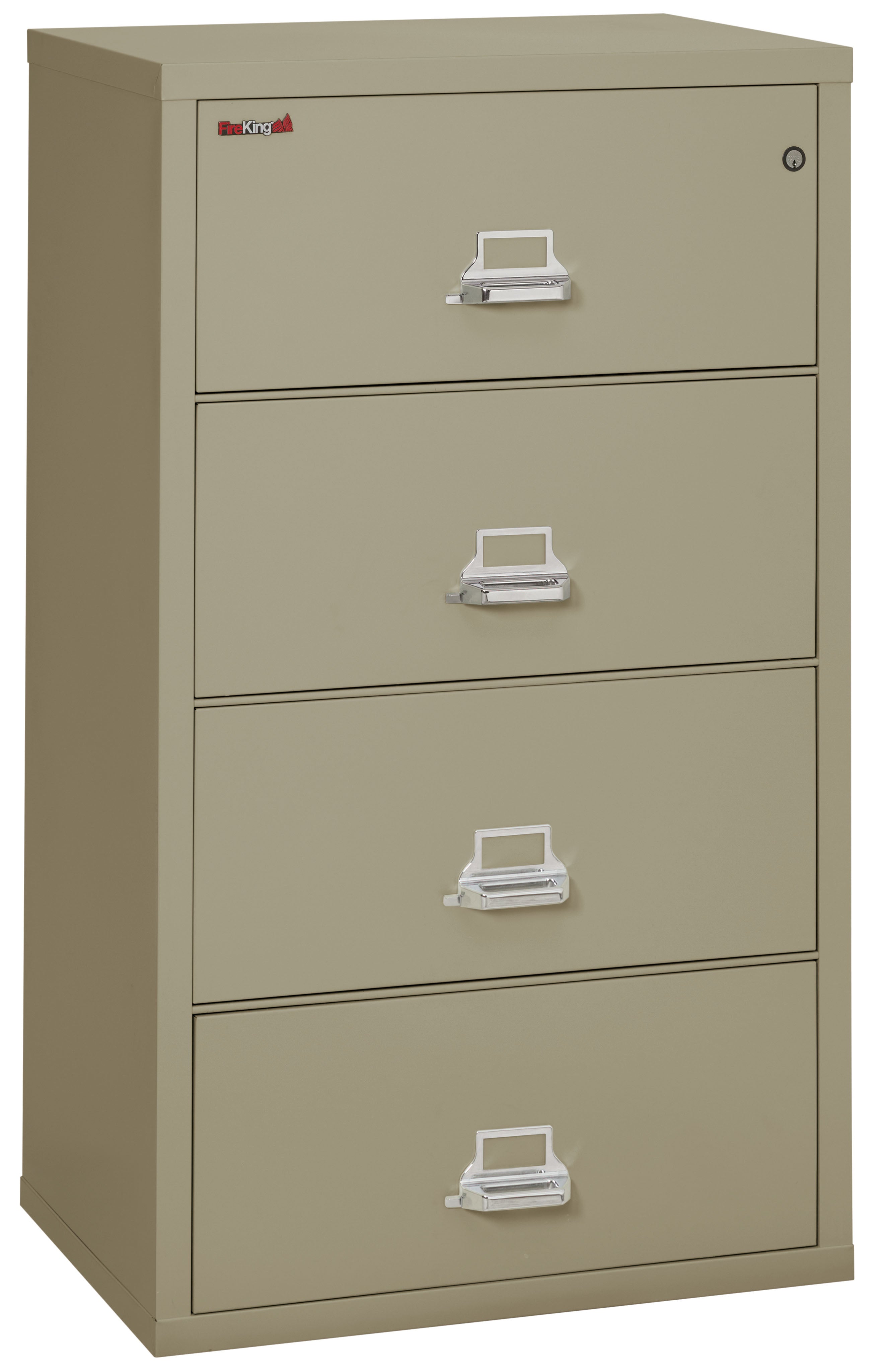 Fire Resistant File Cabinet - 4 Drawer Lateral 31" wide (Pewter)