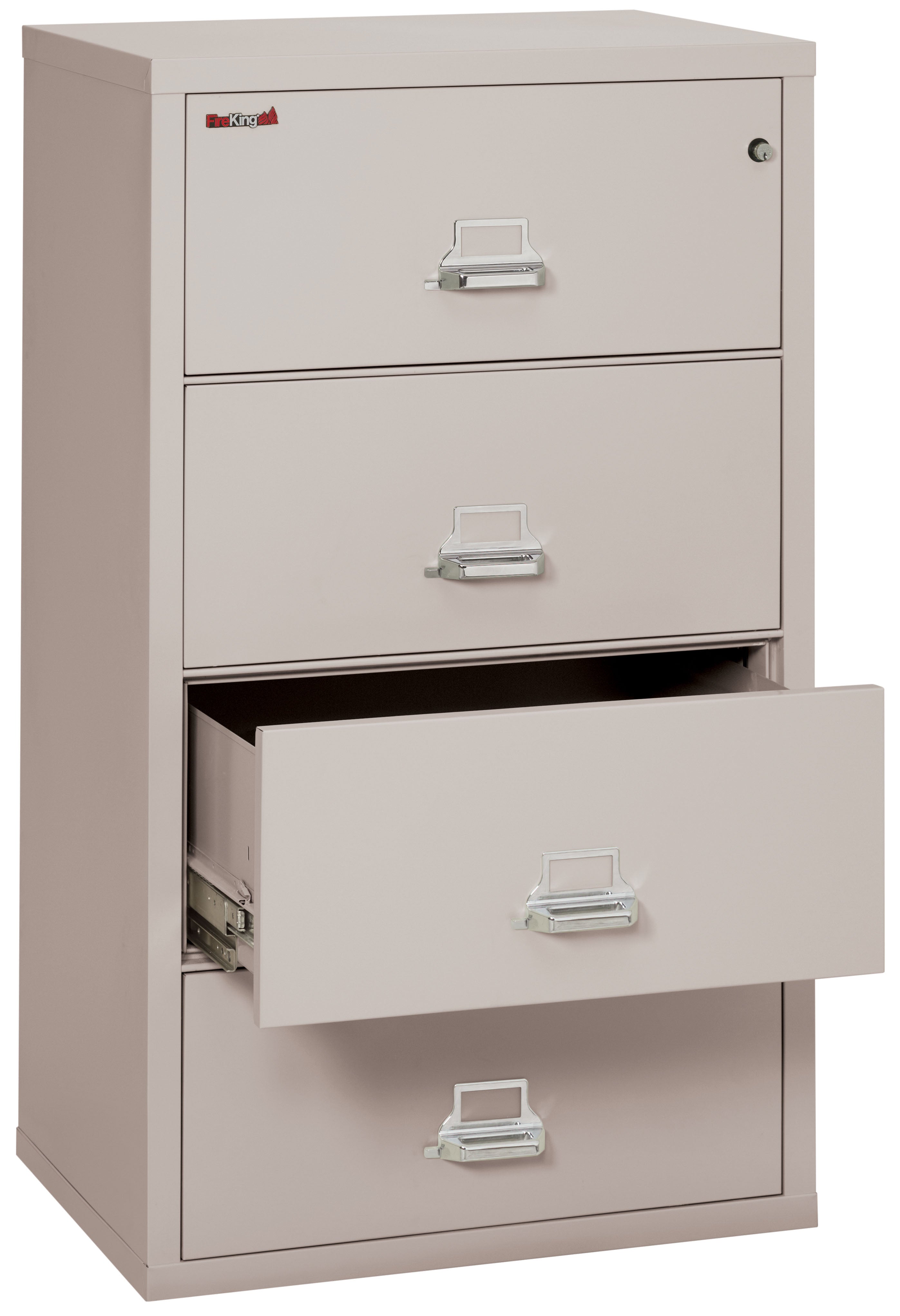 Fire Resistant File Cabinet - 4 Drawer Lateral 31" wide (Platinum)