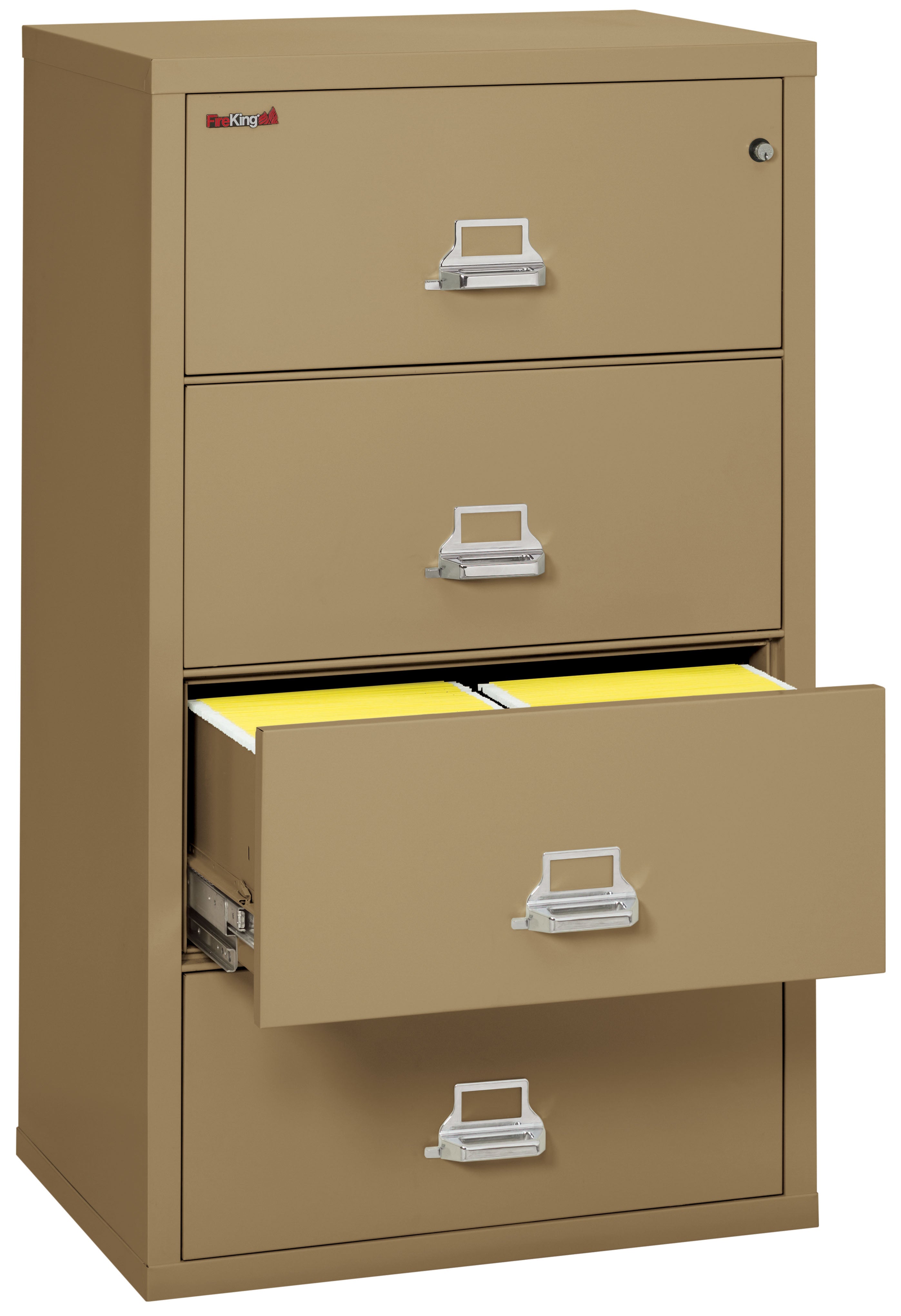 Fire Resistant File Cabinet - 4 Drawer Lateral 31" wide (Sand)