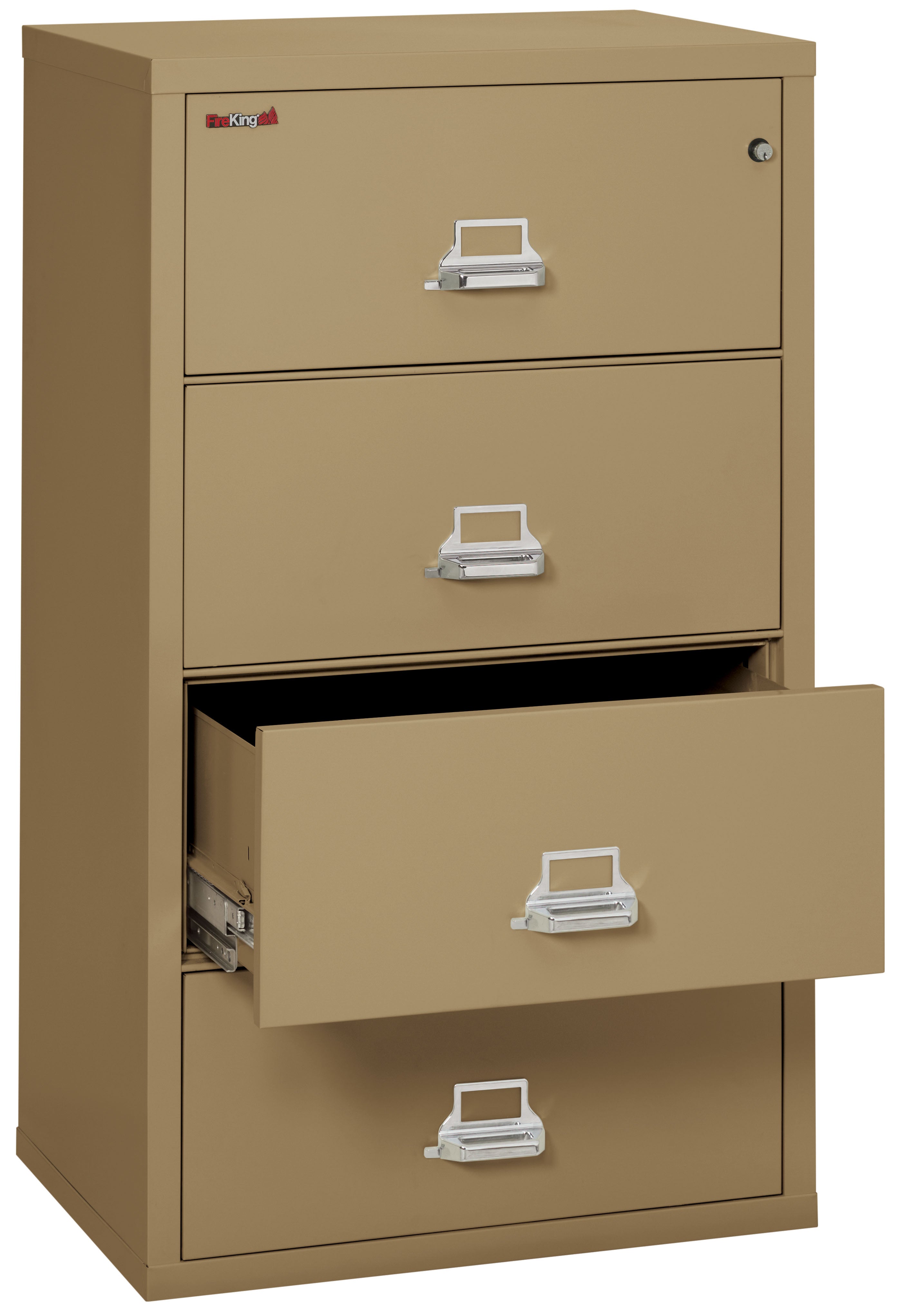 Fire Resistant File Cabinet - 4 Drawer Lateral 31" wide (Sand)
