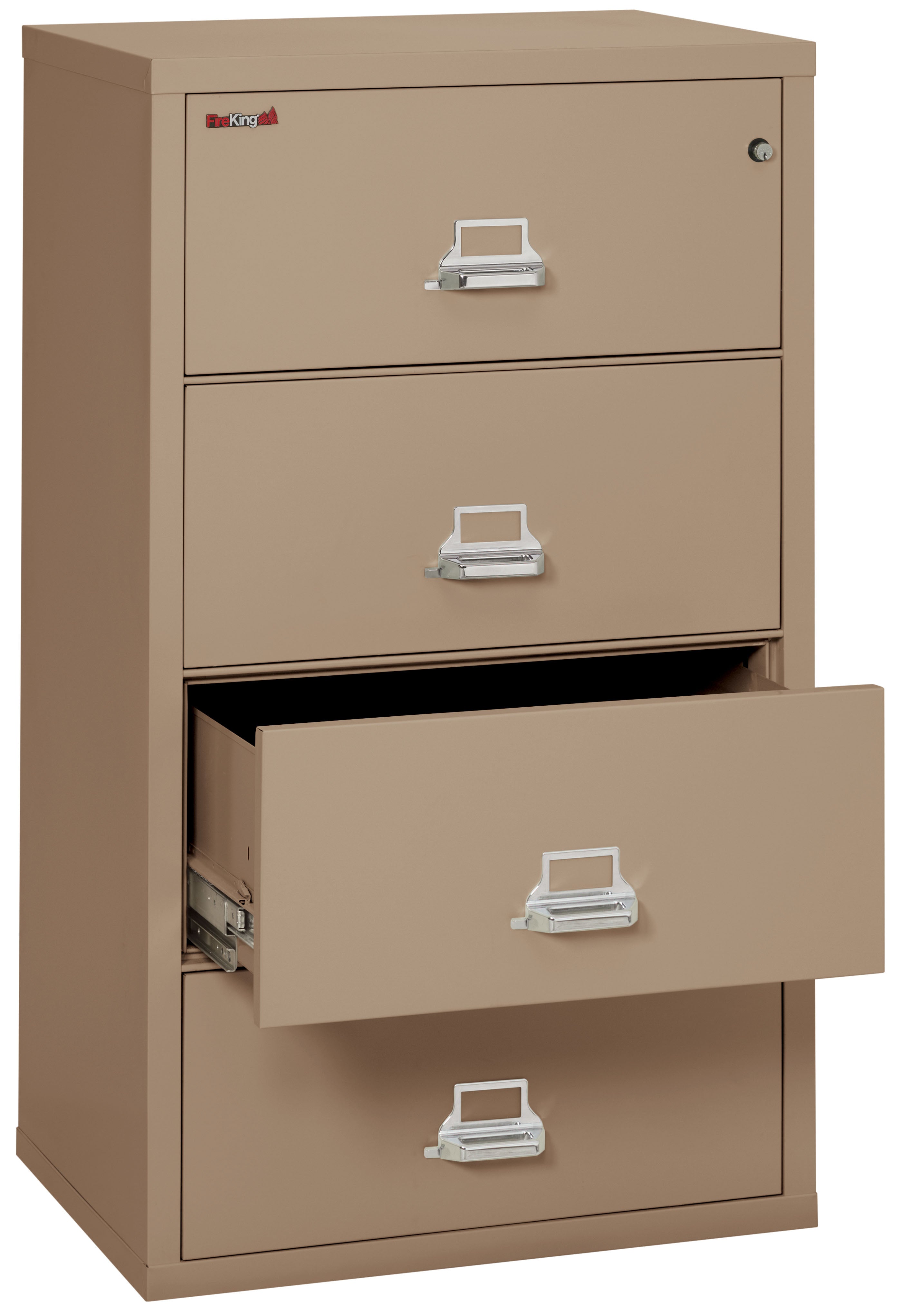 Fire Resistant File Cabinet - 4 Drawer Lateral 31" wide (Taupe)