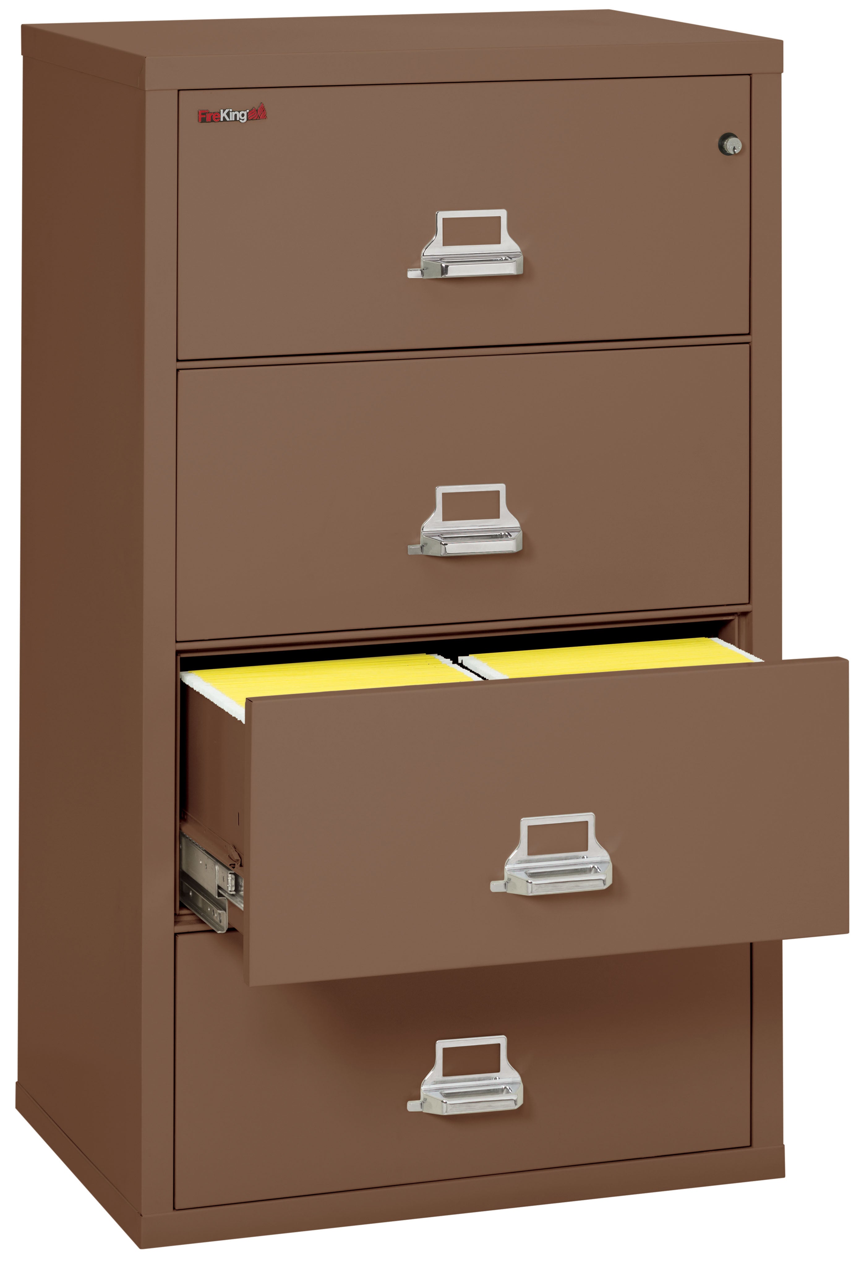 Fire Resistant File Cabinet - 4 Drawer Lateral 31" wide (Tan)