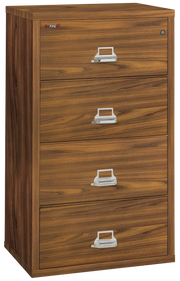 Fire Resistant File Cabinet - 4 Drawer Lateral 31" wide (Light Chestnut)