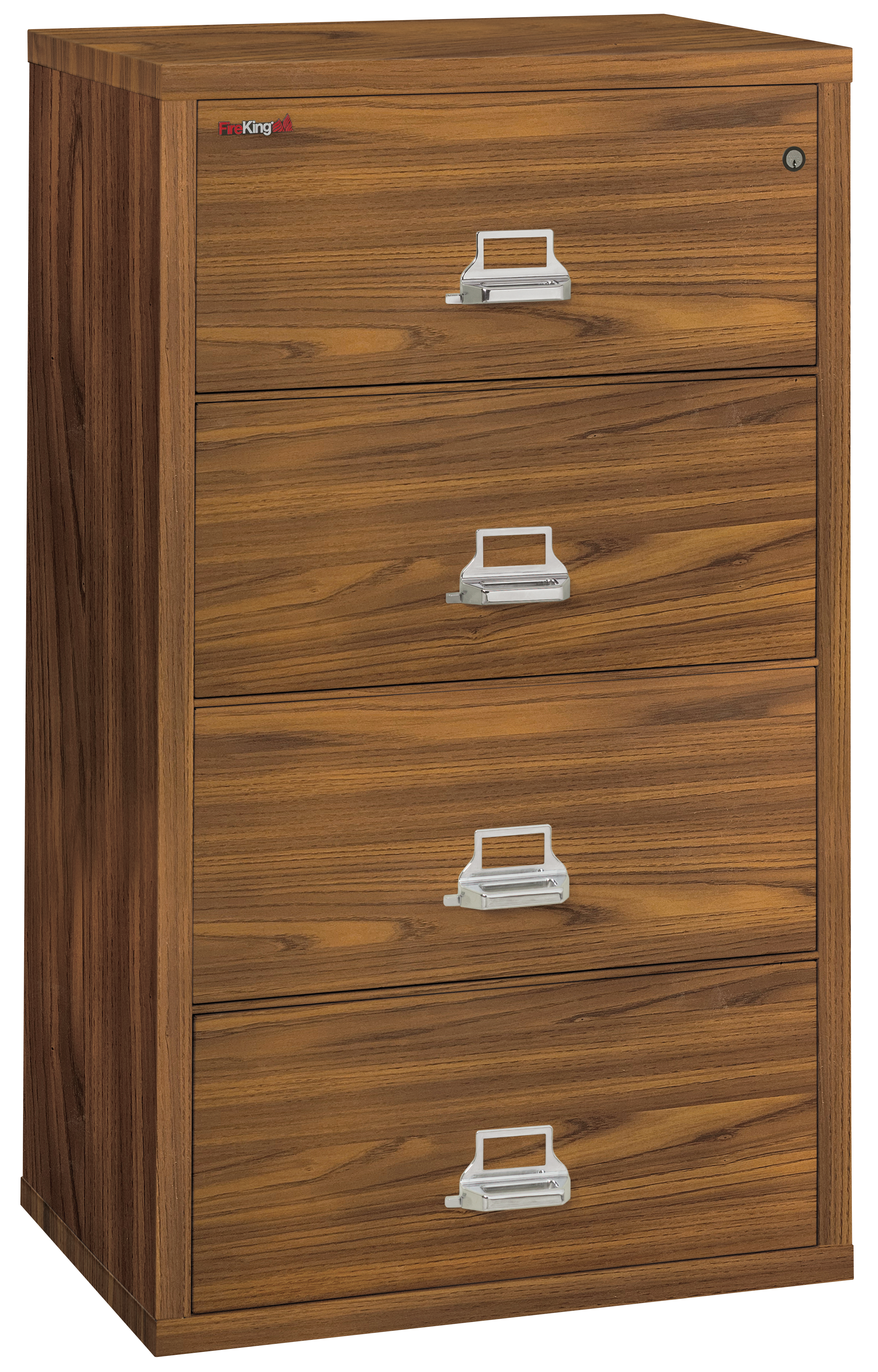 Fire Resistant File Cabinet - 4 Drawer Lateral 31" wide (Light Chestnut)