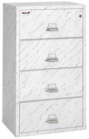 Fire Resistant File Cabinet - 4 Drawer Lateral 31" wide (Calcutta Marble)