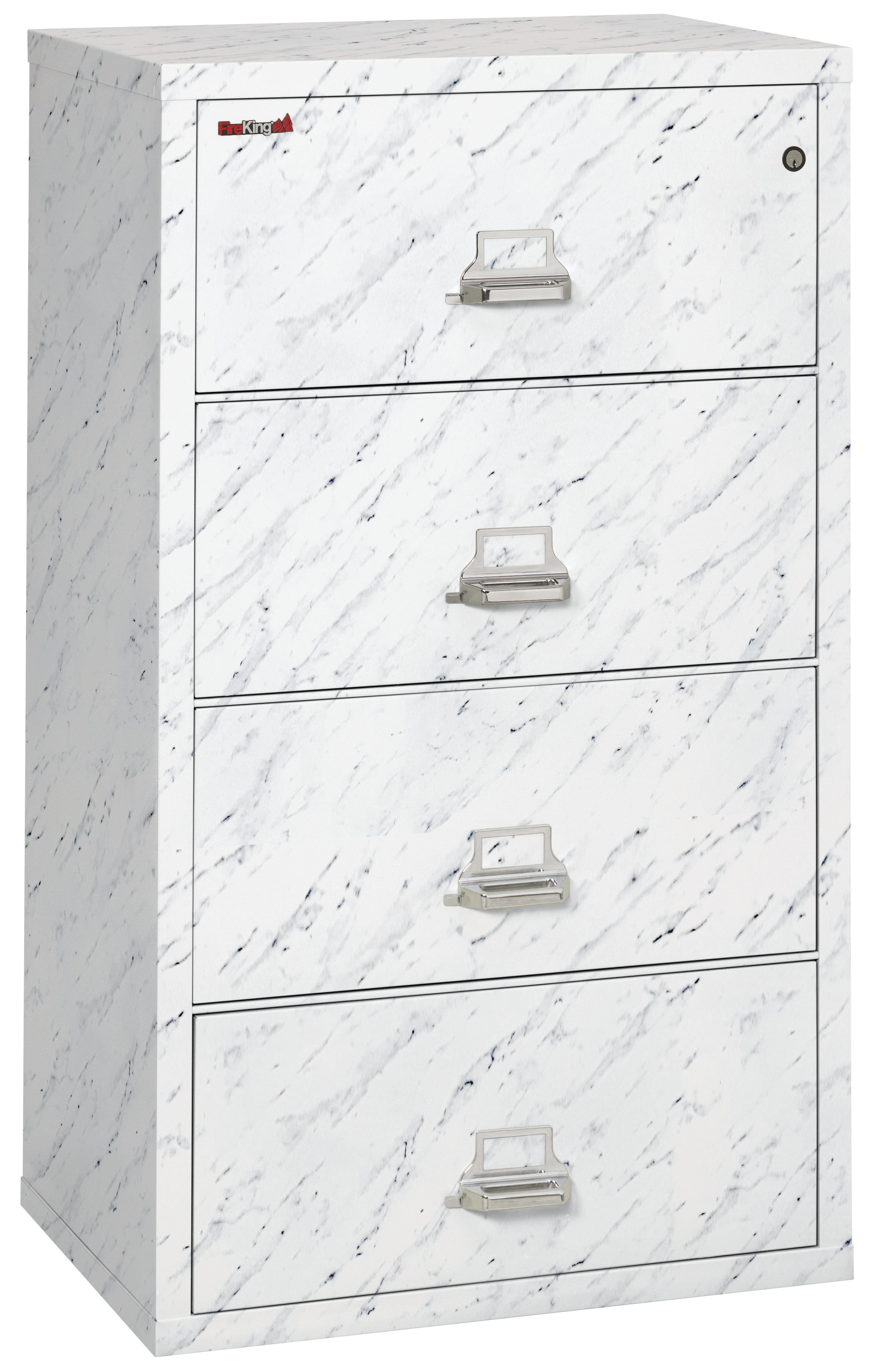 Fire Resistant File Cabinet - 4 Drawer Lateral 31" wide (Calcutta Marble)