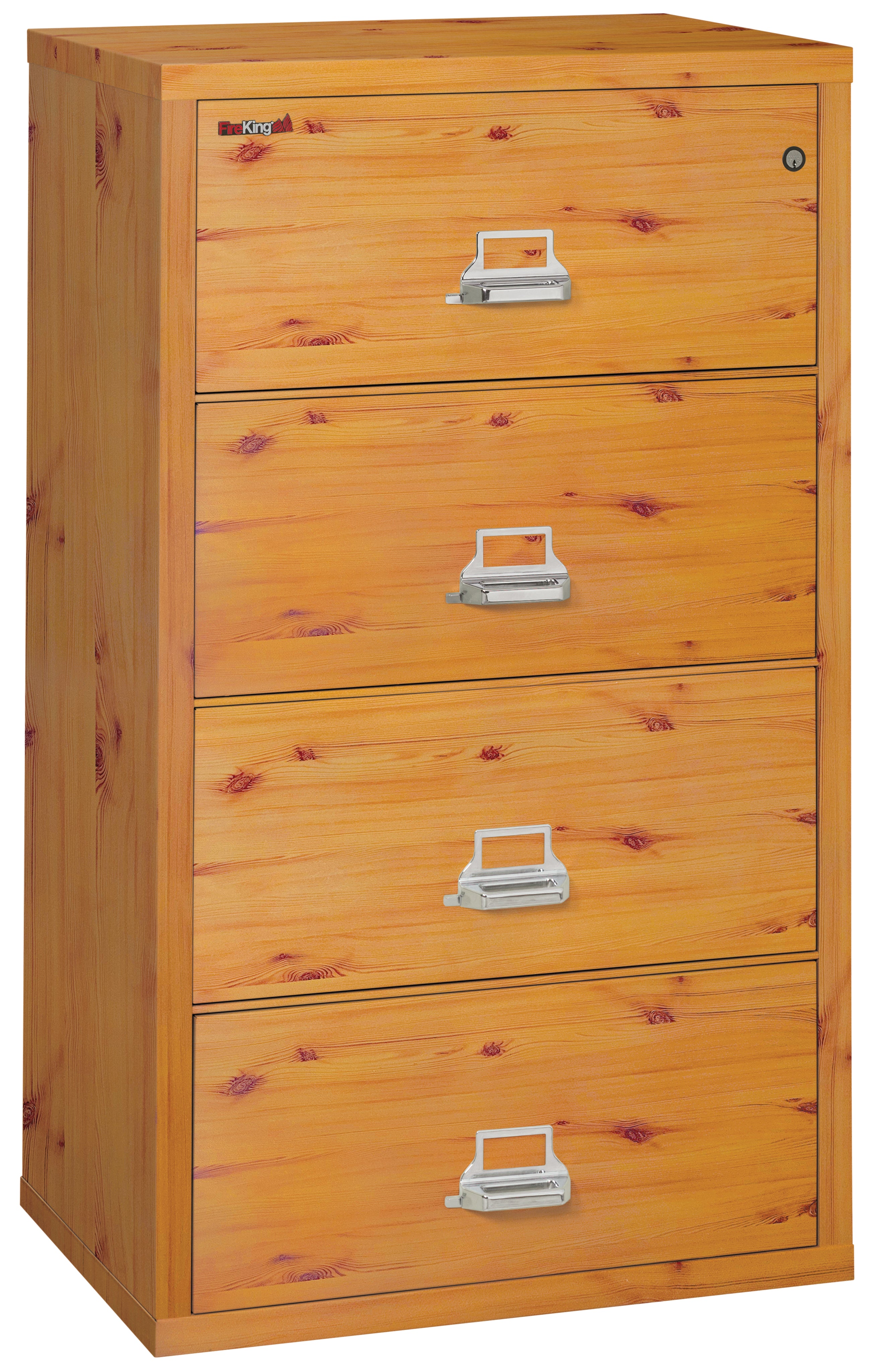 Fire Resistant File Cabinet - 4 Drawer Lateral 31" wide (Knotty Pine)