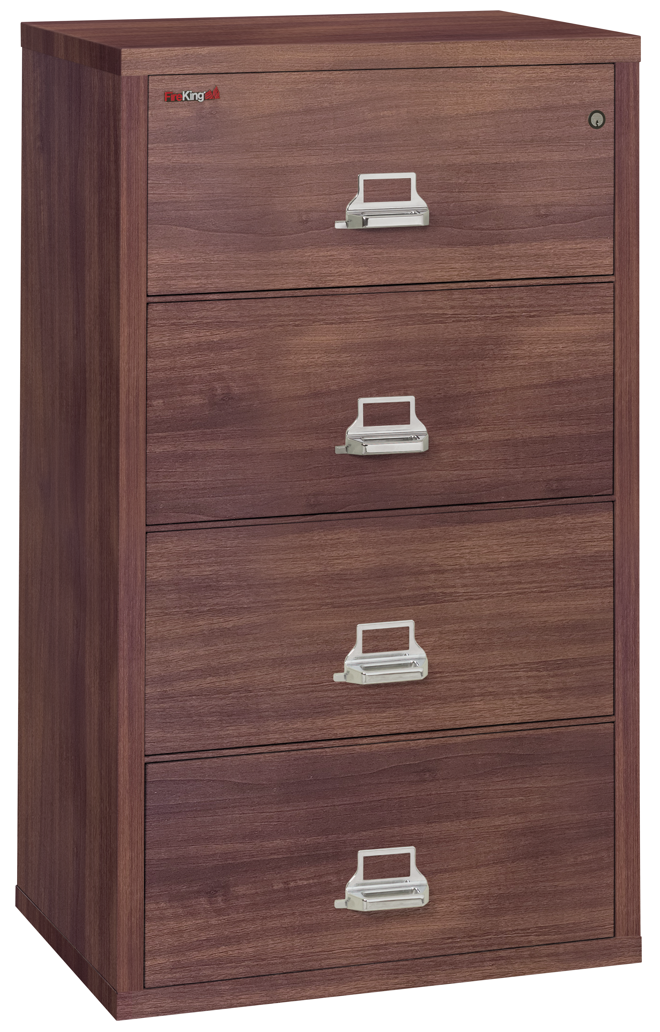 Fire Resistant File Cabinet - 4 Drawer Lateral 31" wide (Light Walnut)