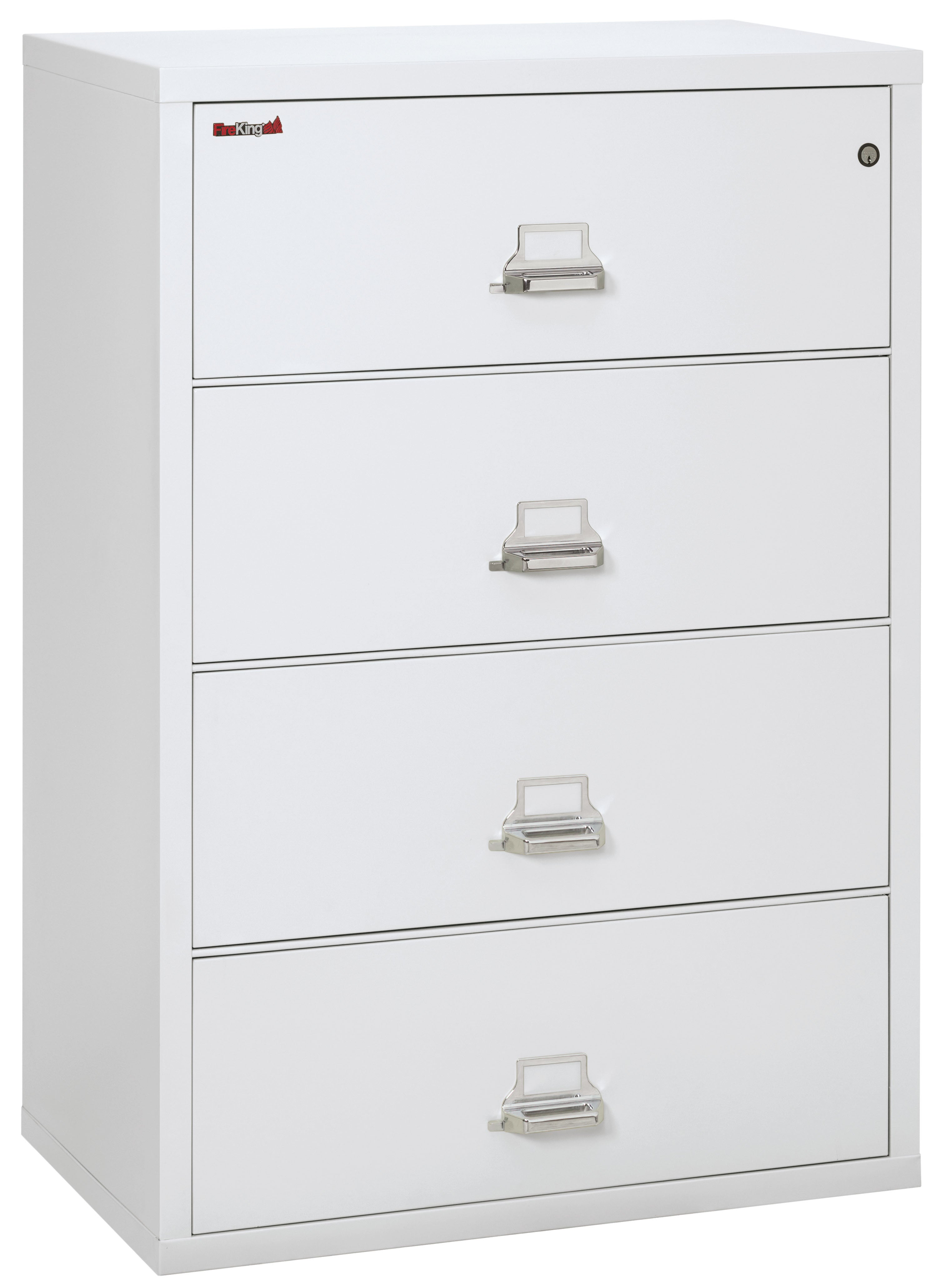 Fire Resistant File Cabinet - 4 Drawer Lateral 38" wide (Arctic White)
