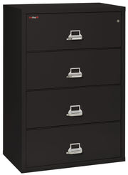 Fire Resistant File Cabinet - 4 Drawer Lateral 38" wide (Black)
