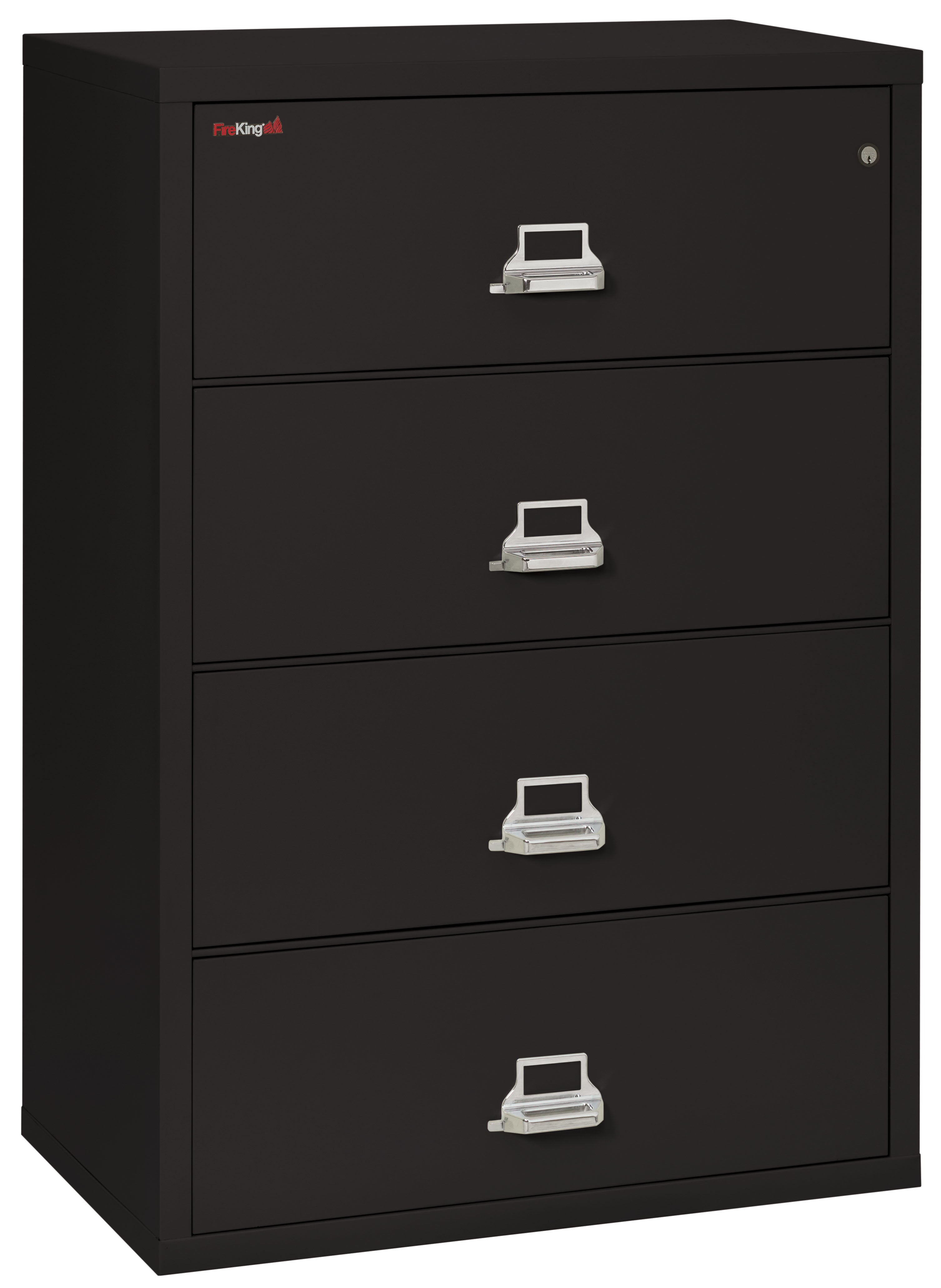 Fire Resistant File Cabinet - 4 Drawer Lateral 38" wide (Black)