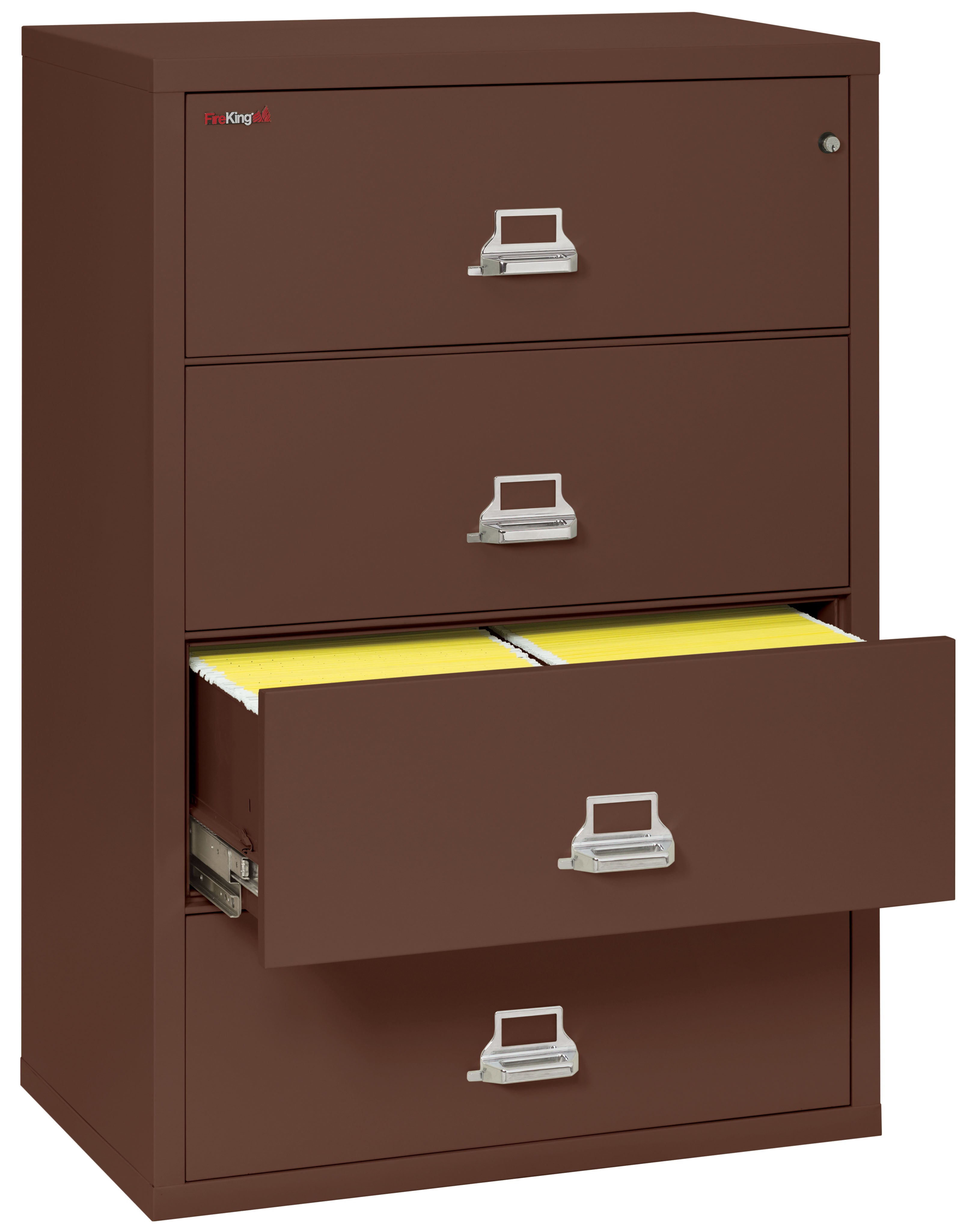 Fire Resistant File Cabinet - 4 Drawer Lateral 38" wide (Brown)