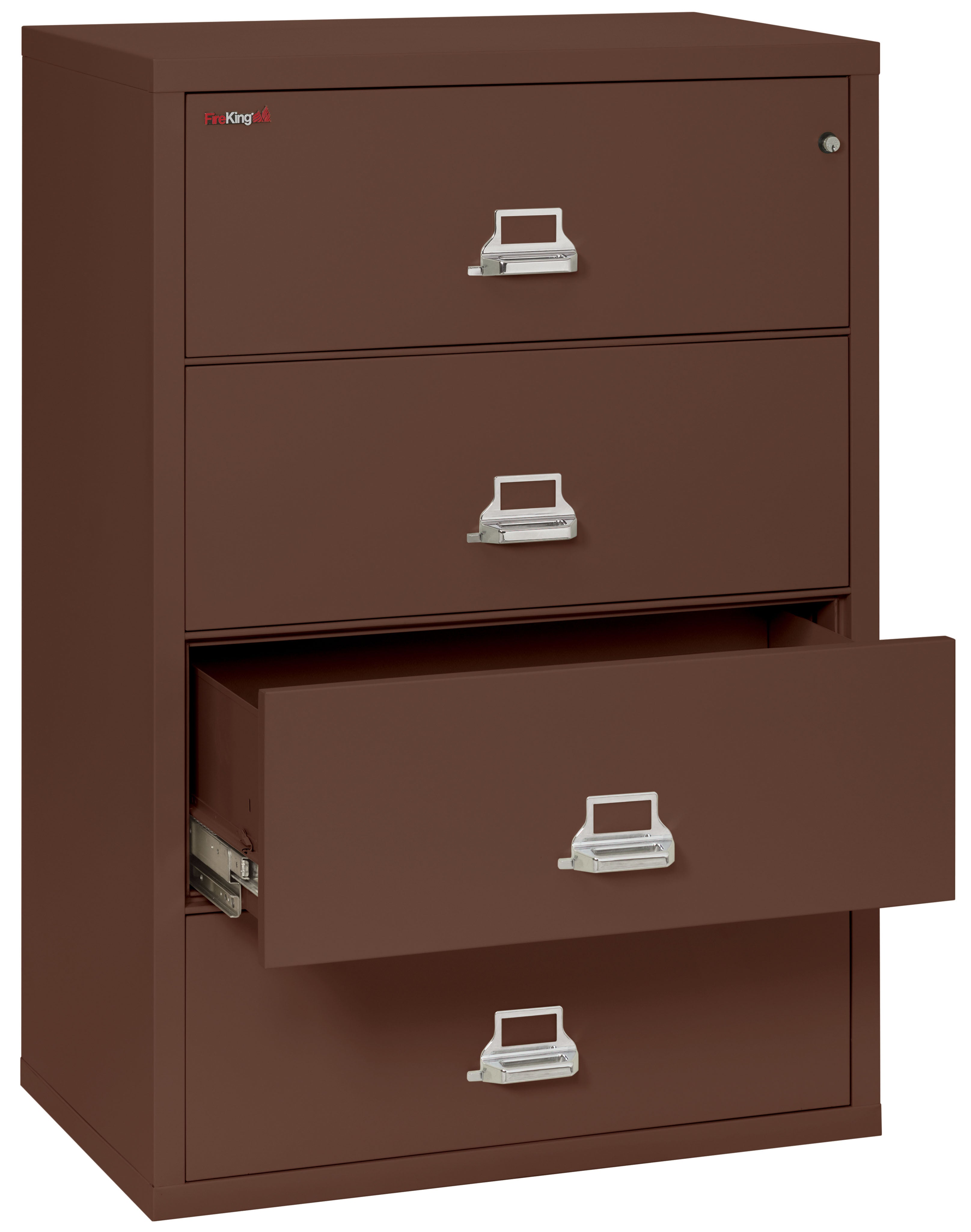 Fire Resistant File Cabinet - 4 Drawer Lateral 38" wide (Brown)