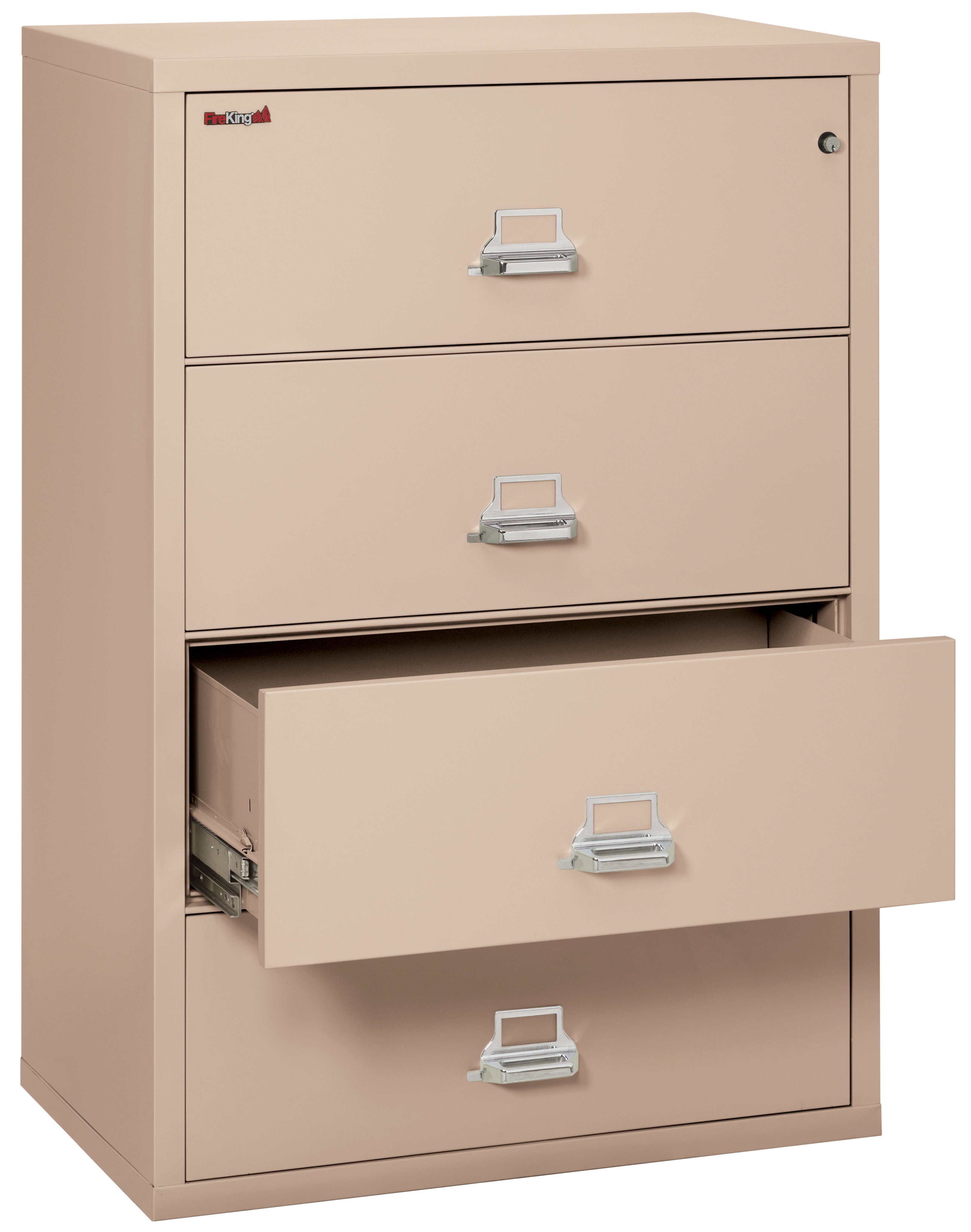 Fire Resistant File Cabinet - 4 Drawer Lateral 38" wide (Champagne)