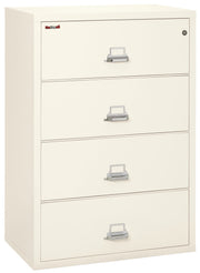 Fire Resistant File Cabinet - 4 Drawer Lateral 38" wide (Ivory White)