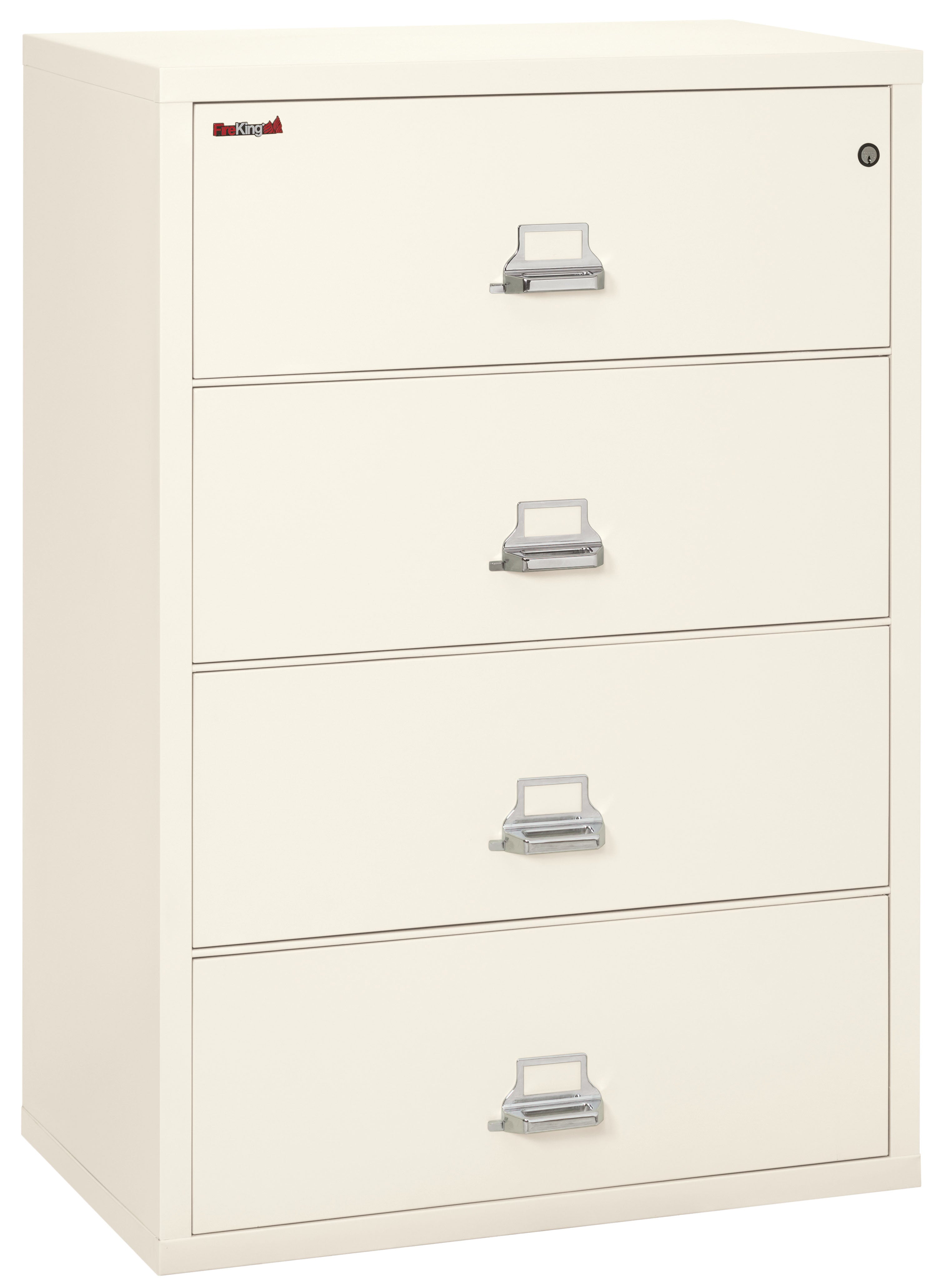 Fire Resistant File Cabinet - 4 Drawer Lateral 38" wide (Ivory White)