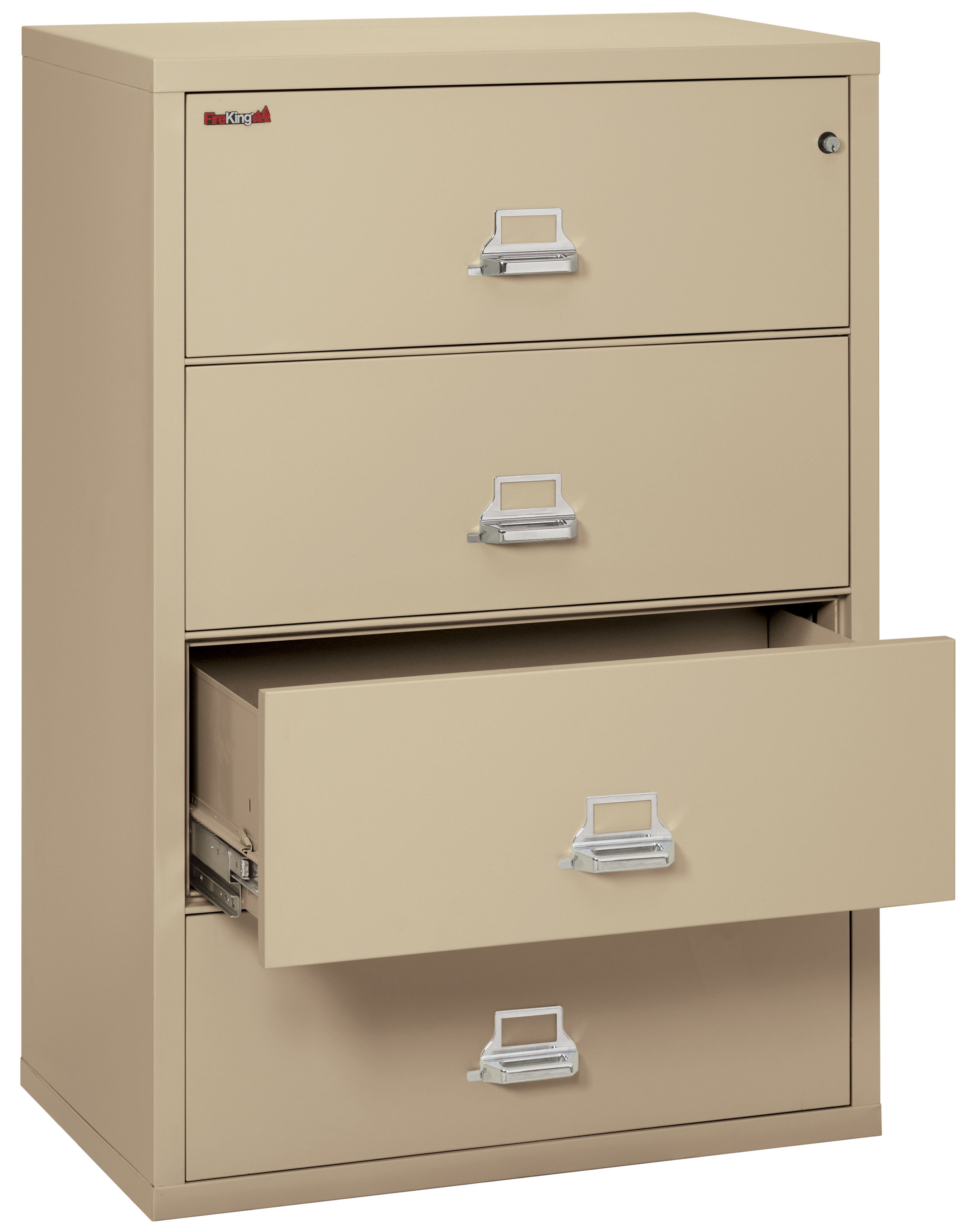 Fire Resistant File Cabinet - 4 Drawer Lateral 38" wide (Parchment)