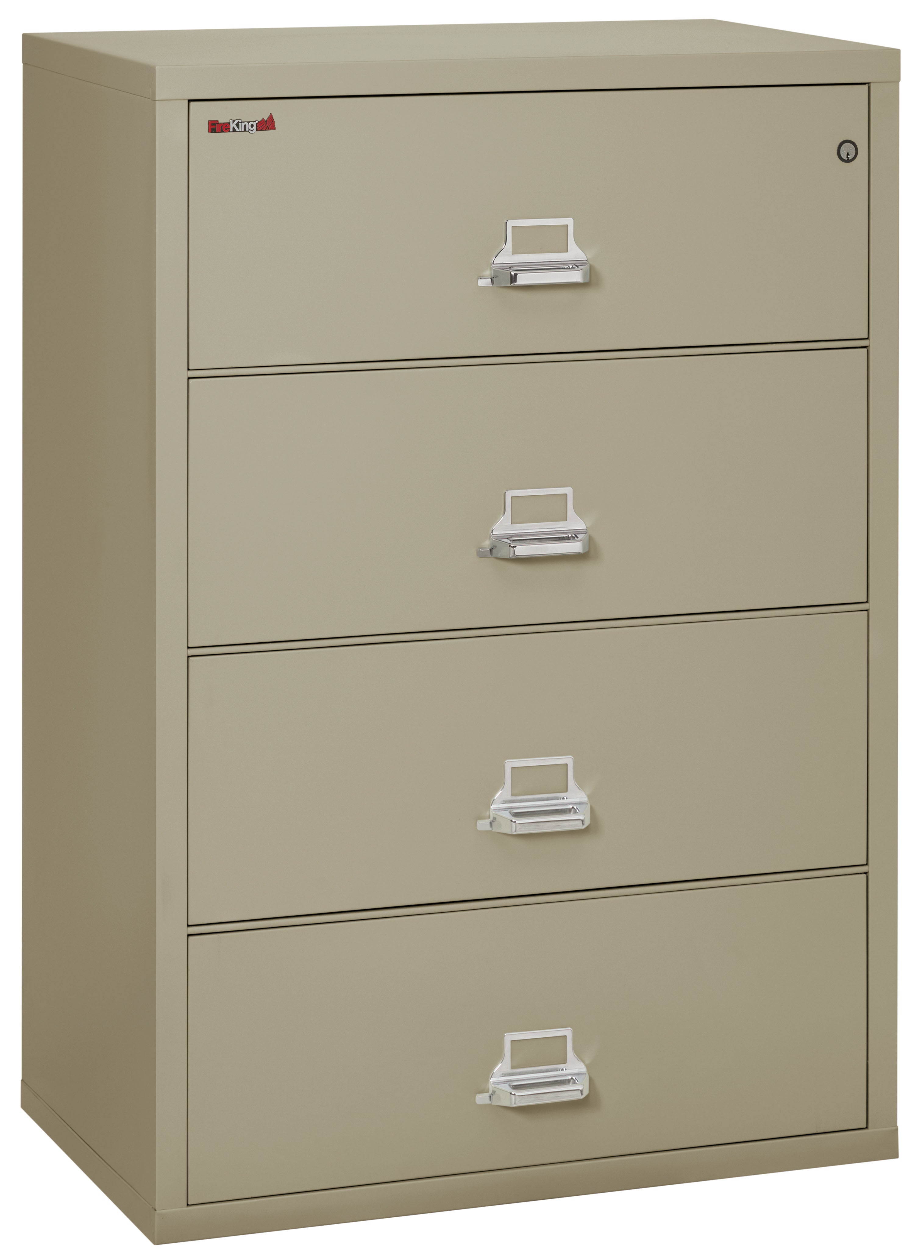 Fire Resistant File Cabinet - 4 Drawer Lateral 38" wide (Pewter)